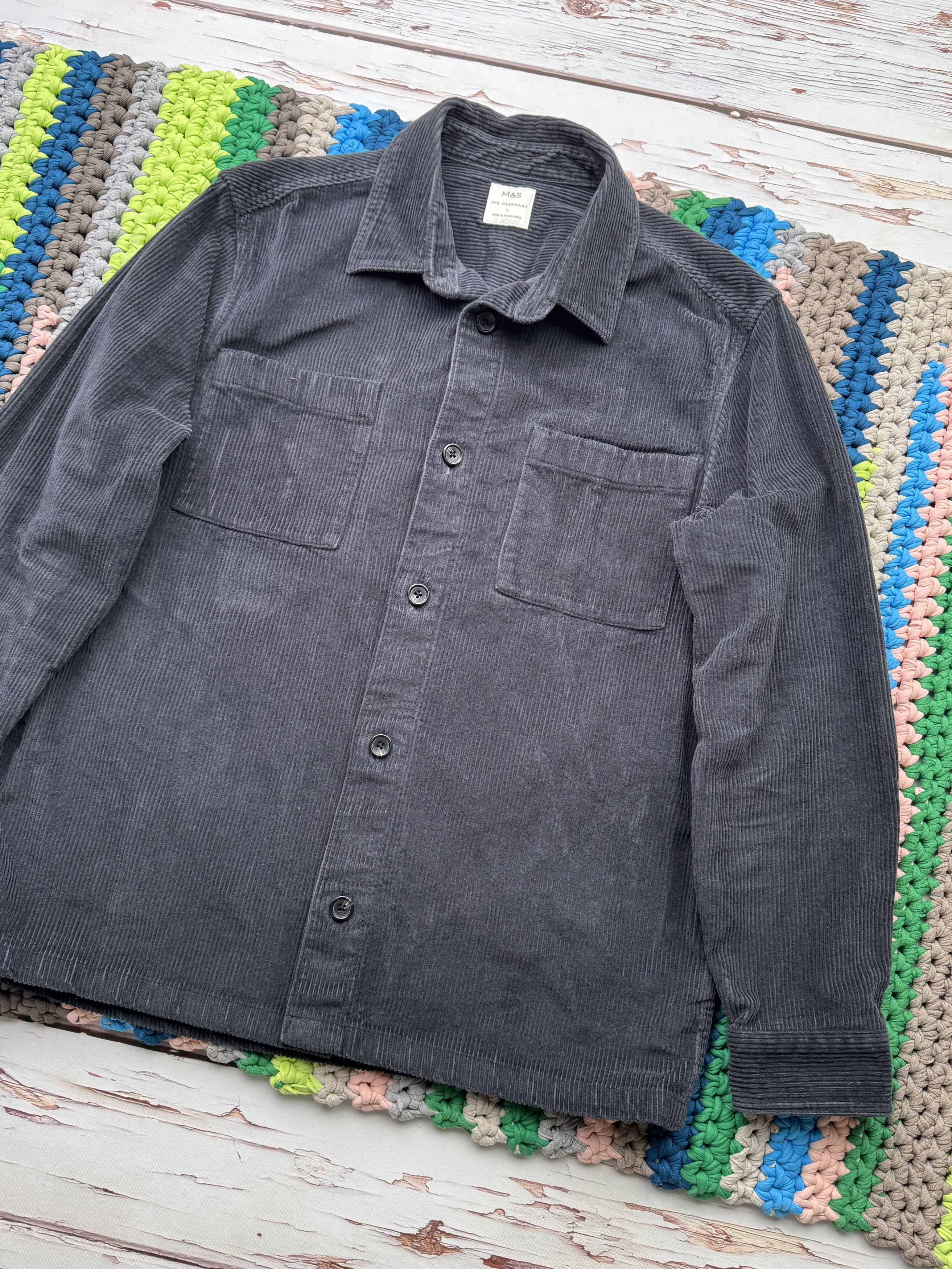 Japanese Brand Flannel Heavy Corduroy Overshirt (D10) Size US L / EU 52-54 / 3 - 3 Thumbnail