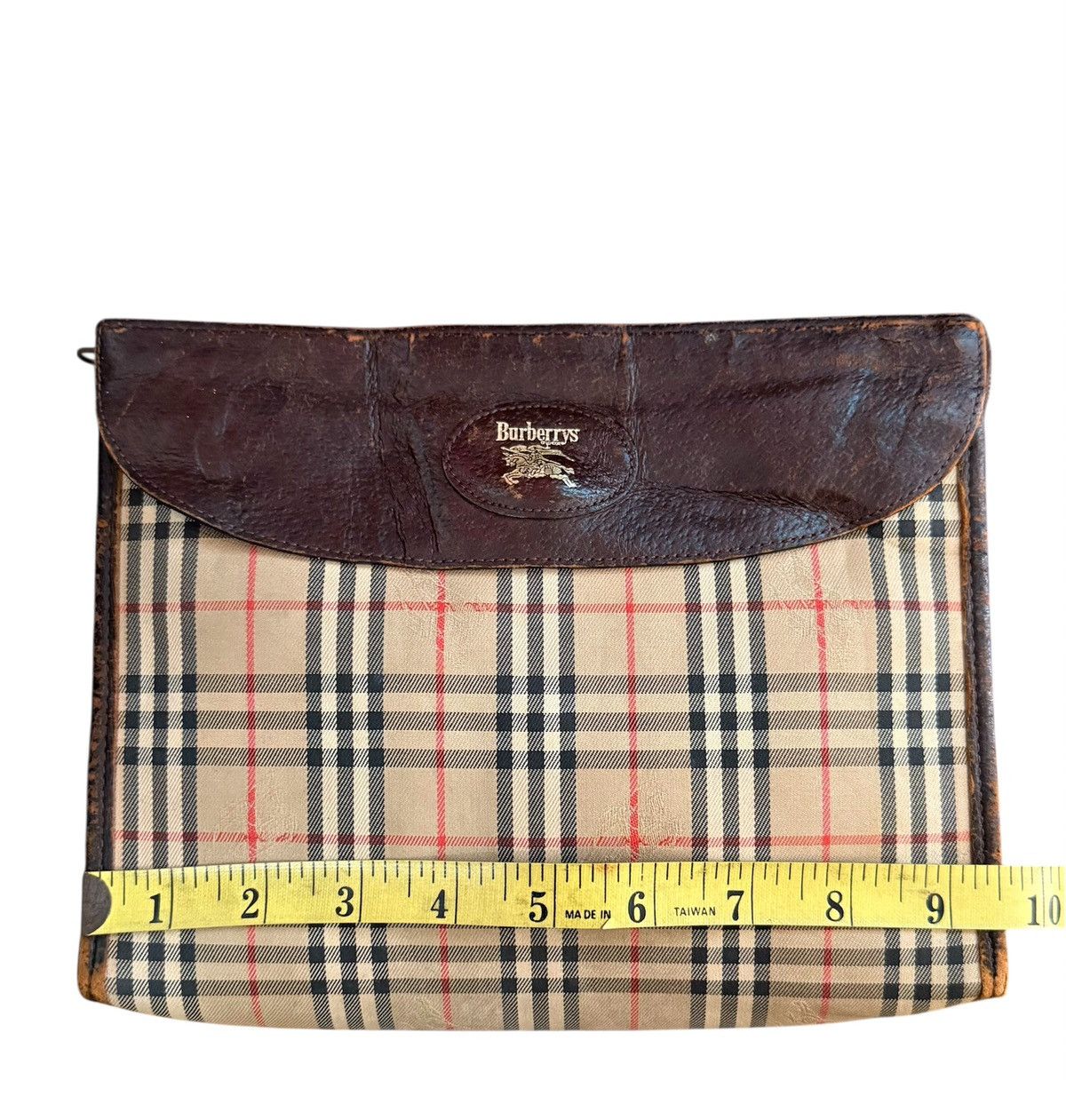 Burberry Burberrys Nova Vintage Clutch Canvas Leather Size ONE SIZE - 4 Thumbnail