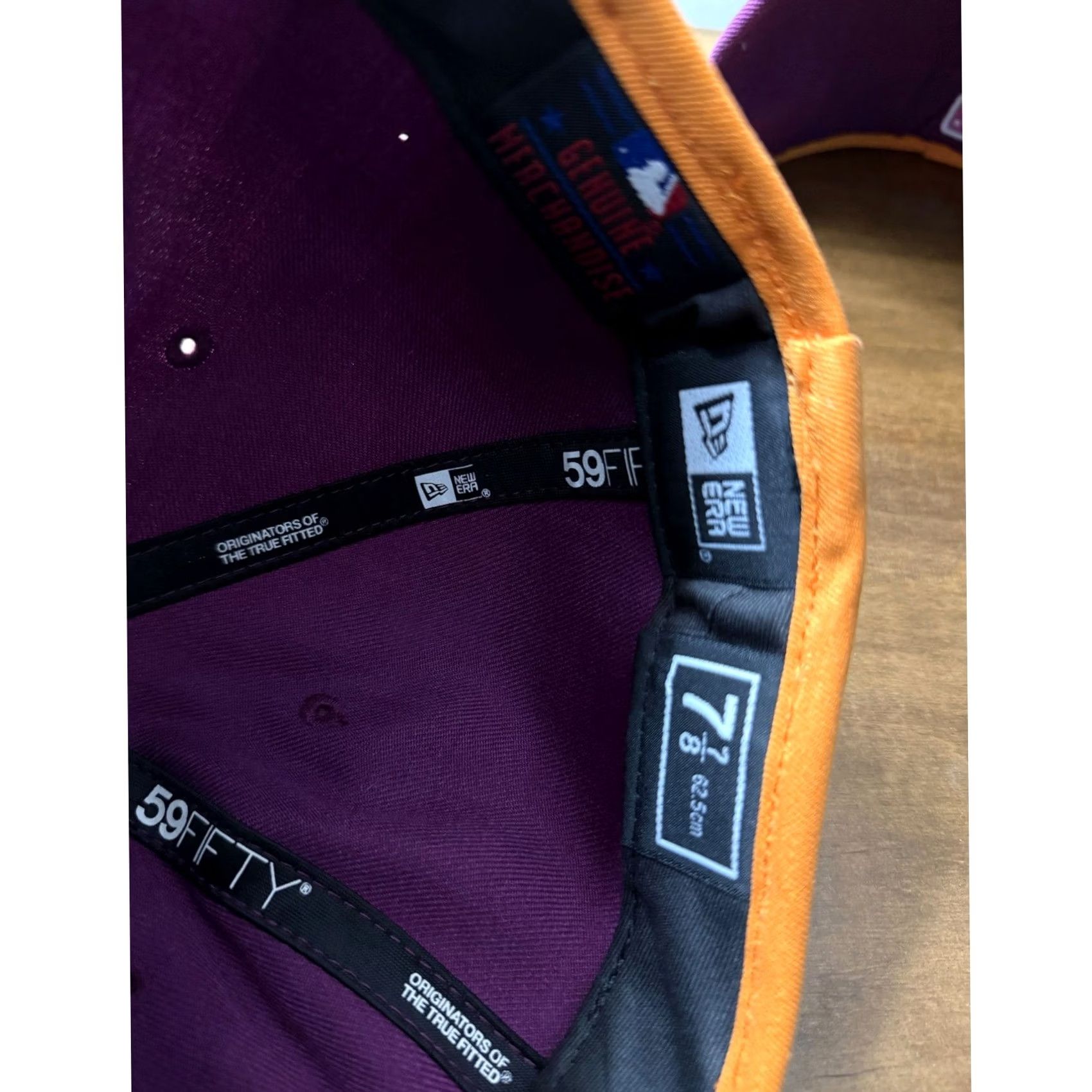 New Era New Era 59FIFTY Hat Mens 7 7/8 Purple Orange New York Yankees Fitted MLB Cap Size ONE SIZE - 7 Thumbnail