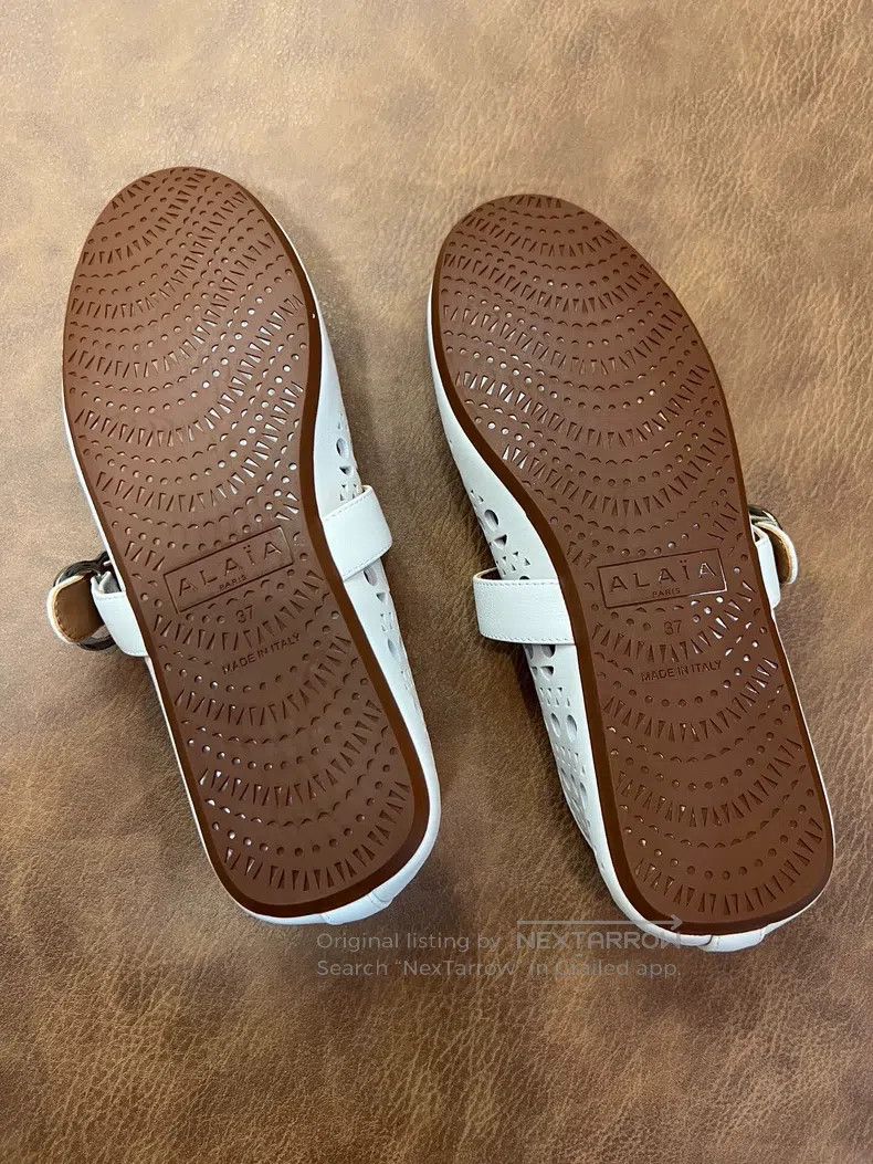 Alaia Alaia White Cutout Ballet Flats Size US 6.5 / IT 36.5 - 5 Thumbnail