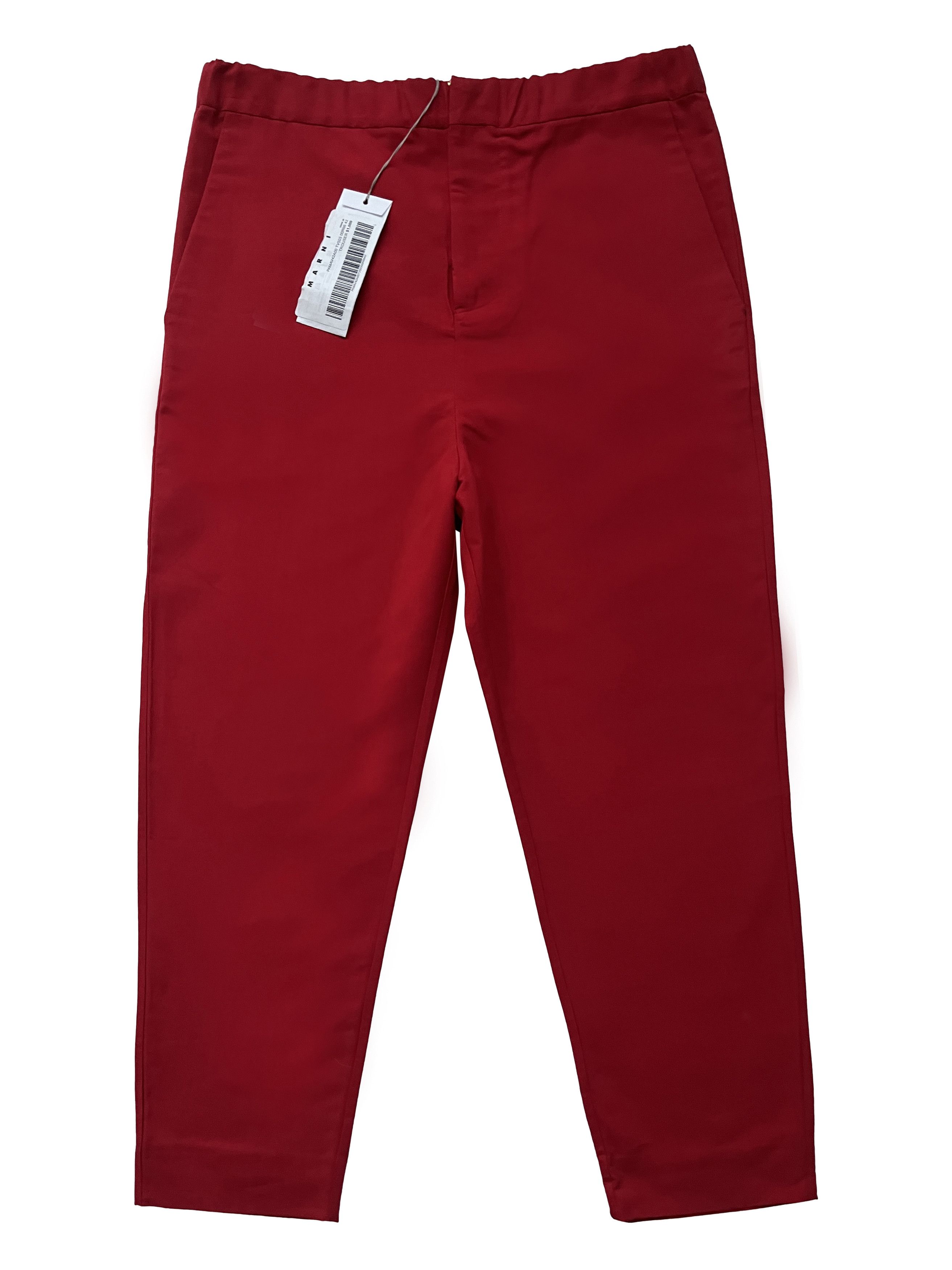 image of Marni Red Elastic Waist Pants Trousers, Women's (Size 32)