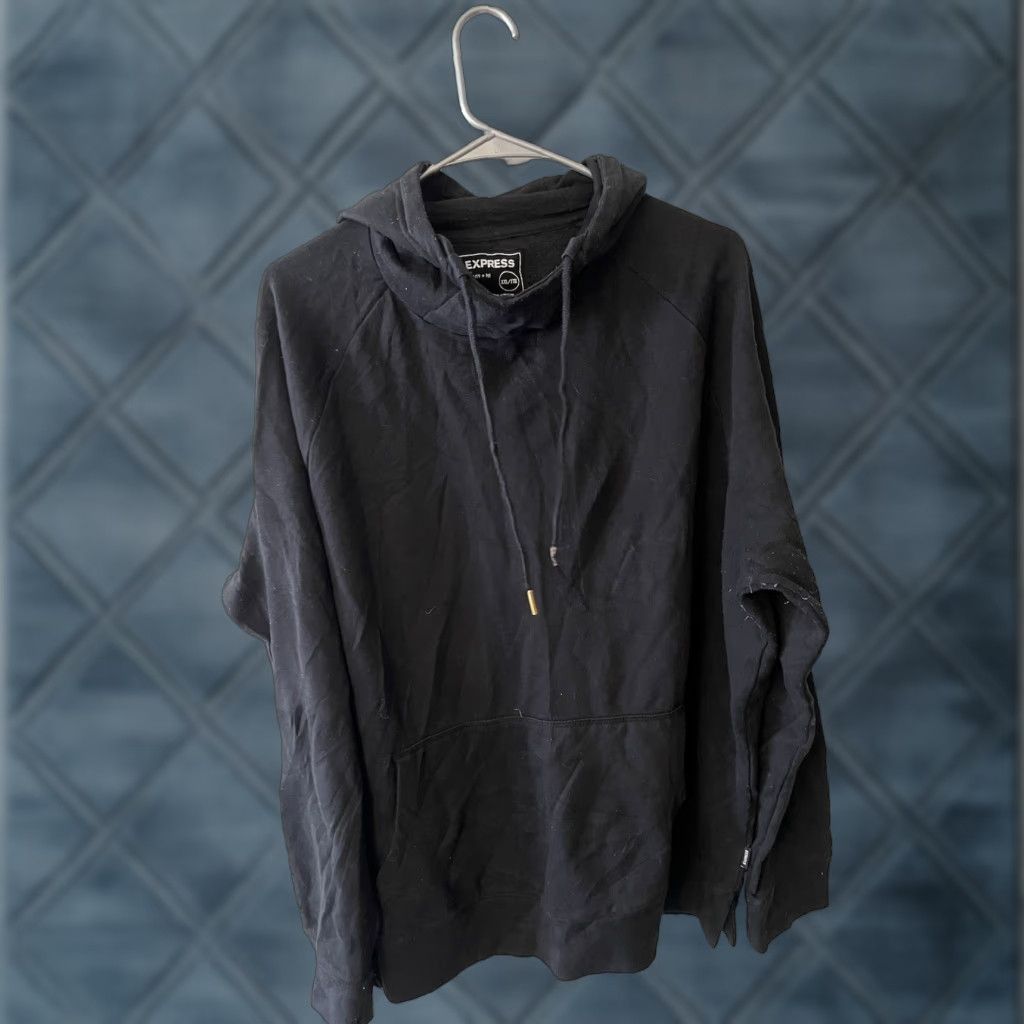 Express Express Hoodie Men’s - XXL Black Solid Mock Neck Pullover Sweatshirt Hoodie, Pullover, Regular Fit, Cotton Blend, Express, 2XL, Black, Men's Hoodie Size US XXL / EU 58 / 5 - 1 Thumbnail