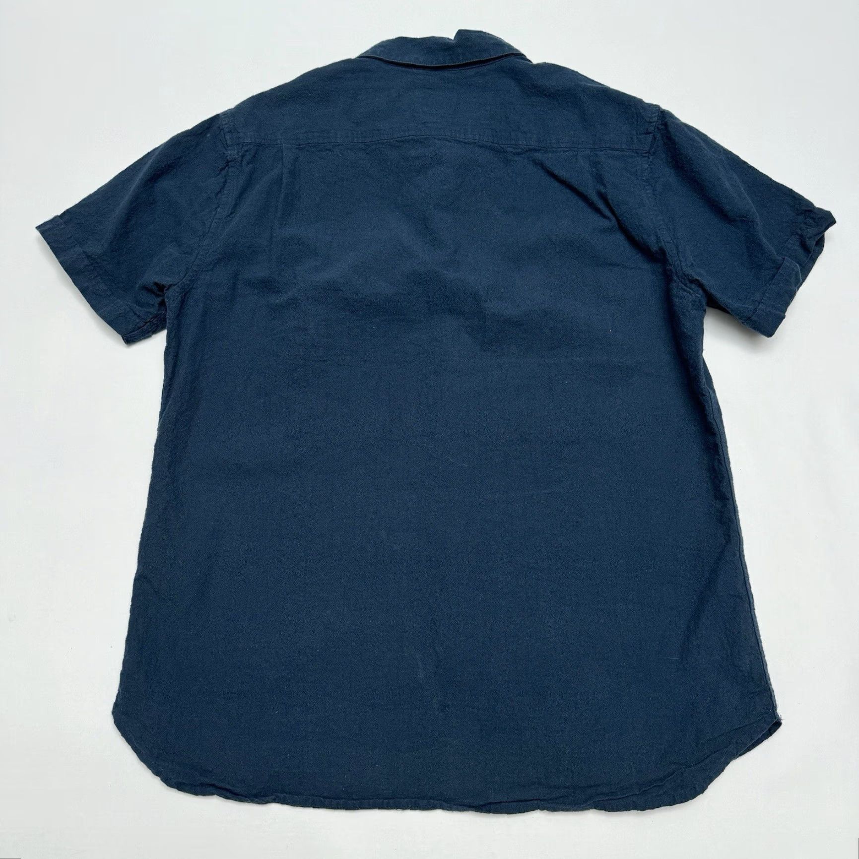 Flint And Tinder Flint and Tinder Shirt Men Blue Short Sleeve Button-Up Cotton Linen Blend M Size US 31 - 7 Thumbnail