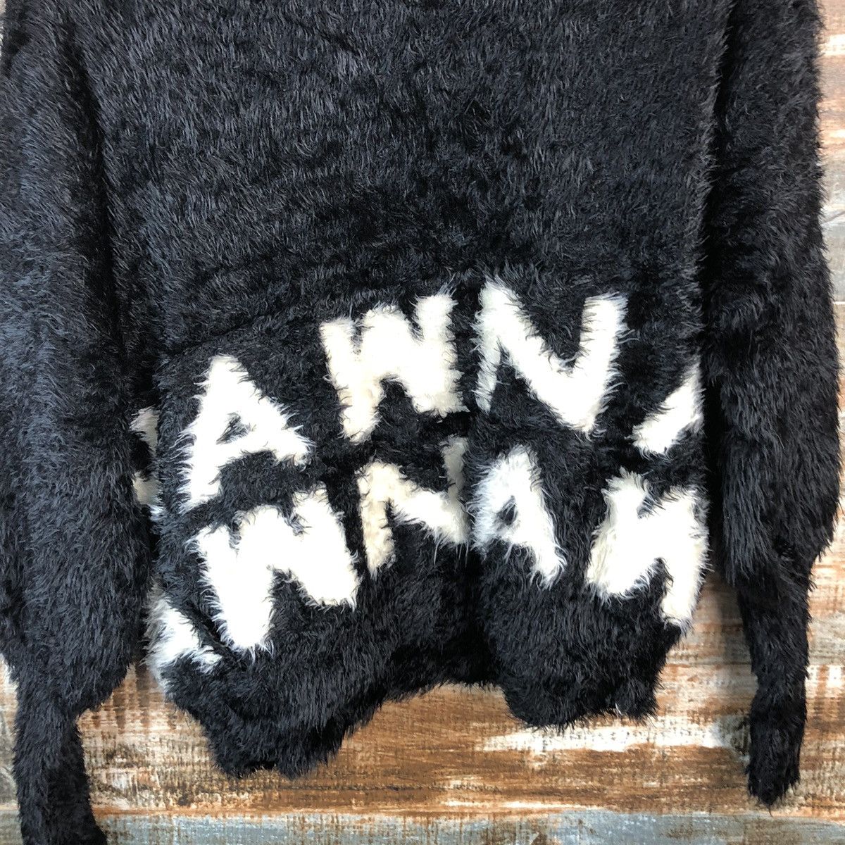 Homespun Knitwear DLL One Spot Black Mohair shaggy fur Knitwear #C076 Size M / US 6-8 / IT 42-44 - 14 Thumbnail