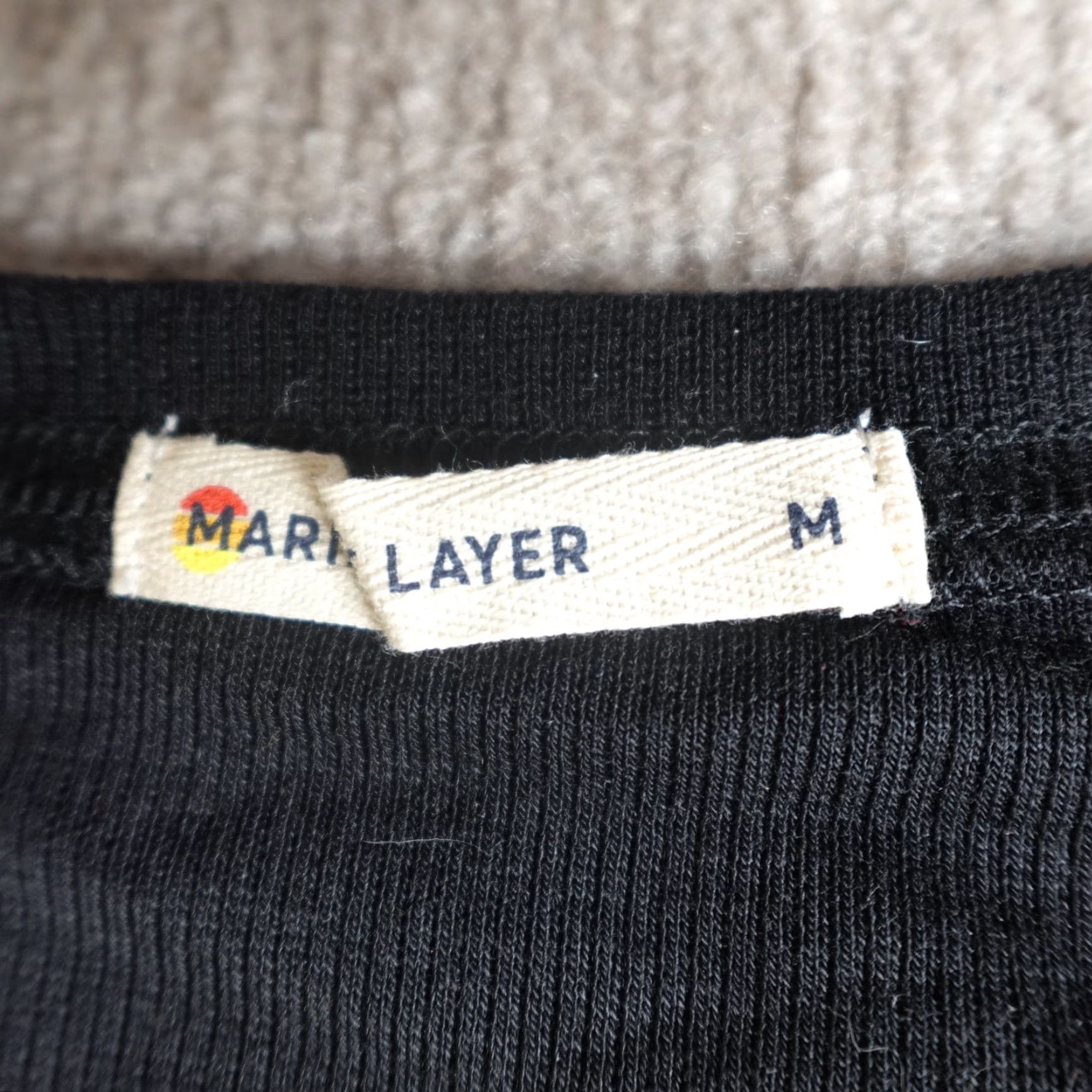 Marine Layer Marine Layer Womens Shirt Medium Black Crew Neck T-Shirt Short Sleeve Basic Knit Modal Spandex Casual Regular Black - Marketed Girls? Size M / US 6-8 / IT 42-44 - 7 Thumbnail