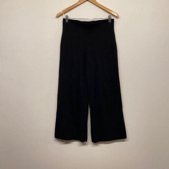 Anthropologie Anthropologie Moth Black Knit Wide Leg Cropped Sweater Pants Size 24" / US 00 / IT 34 - 1 Thumbnail