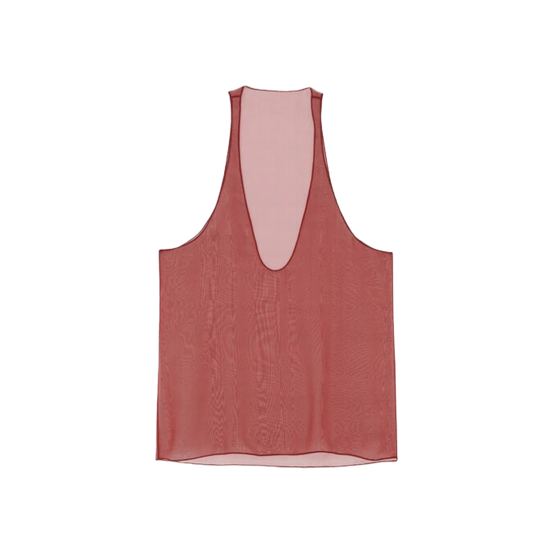 Saint Laurent Paris o1b1hav110525 764547 Sheer Tank Top in Silk Muslin in Red Size S / US 4 / IT 40 - 2 Thumbnail