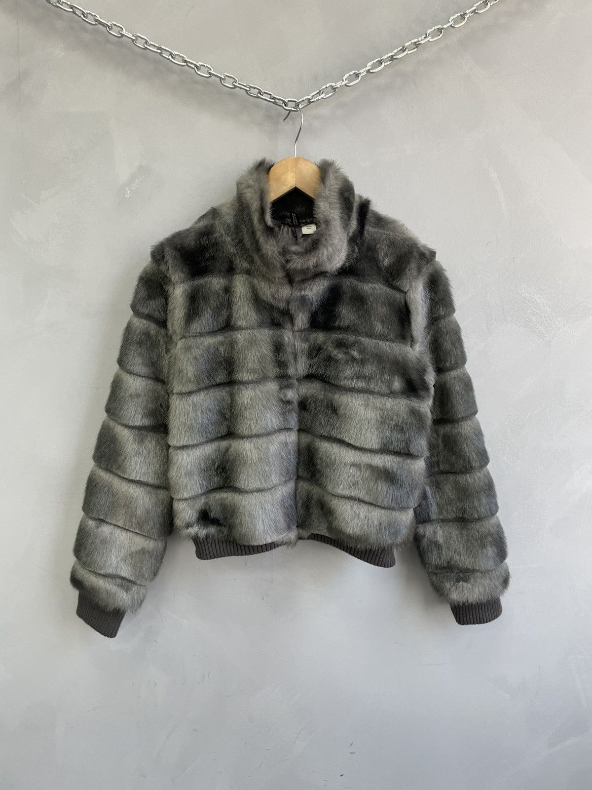 If Six Was Nine Rare fur bomber jacket if six was nine style cropped y2k Size S / US 4 / IT 40 - 1 Thumbnail