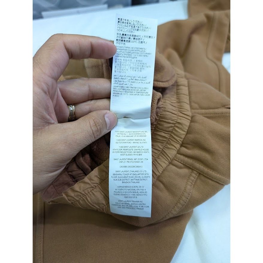 Saint Laurent Paris o1rshd1 Molleton Doux Blanchi Gots Jogging sweatpants Brown Size US 36 / EU 52 - 15 Thumbnail