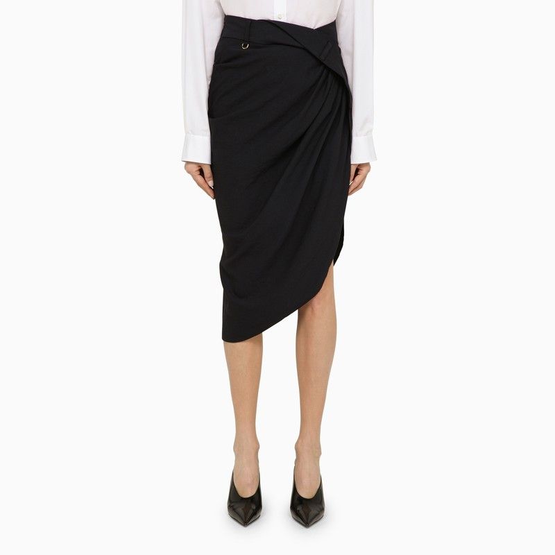 image of Jacquemus Navy Blue Viscose Jupe Saudade Skirt, Women's (Size 28)