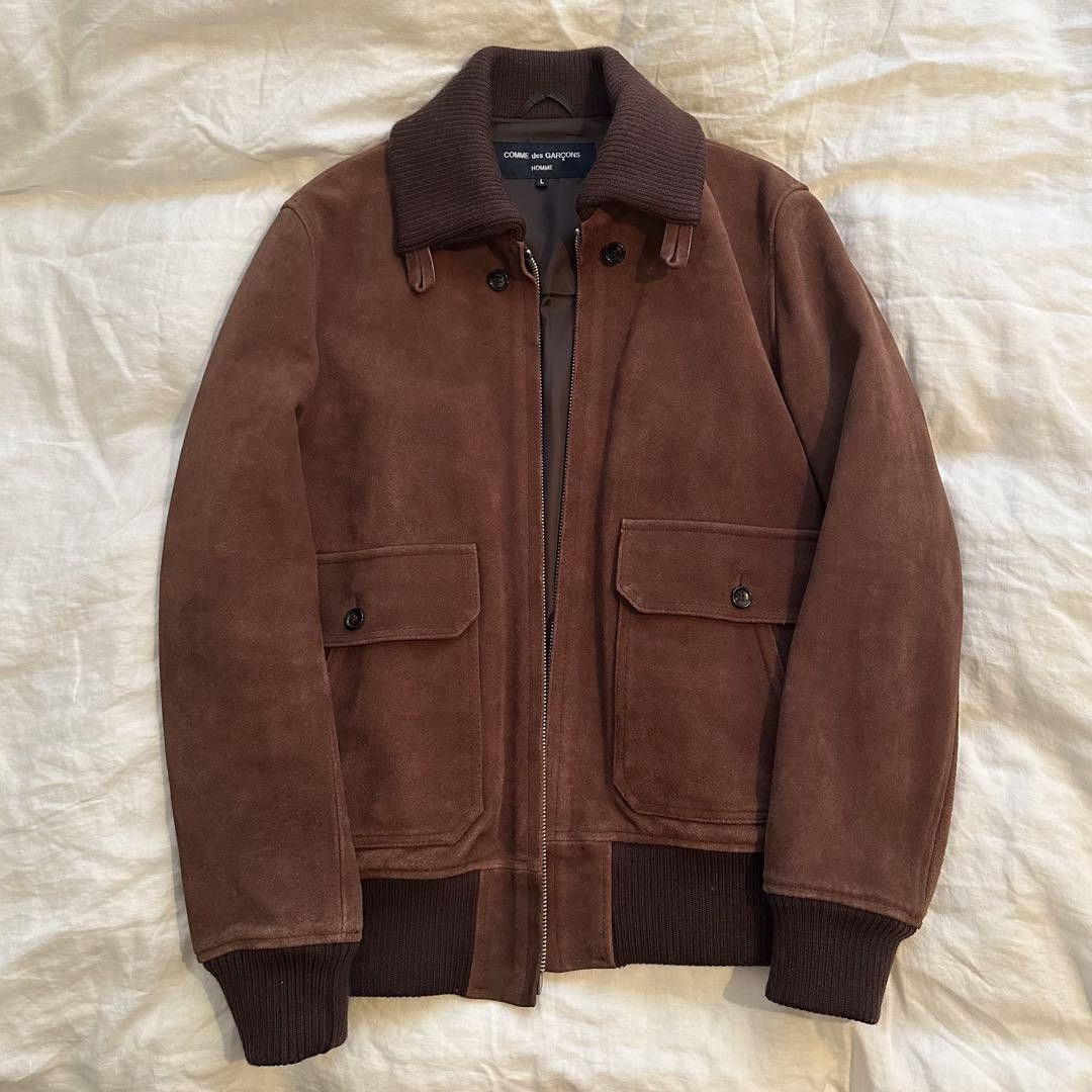 Pre-owned Comme Des Garçons 2011 Cdg Suede Jacket In Brown