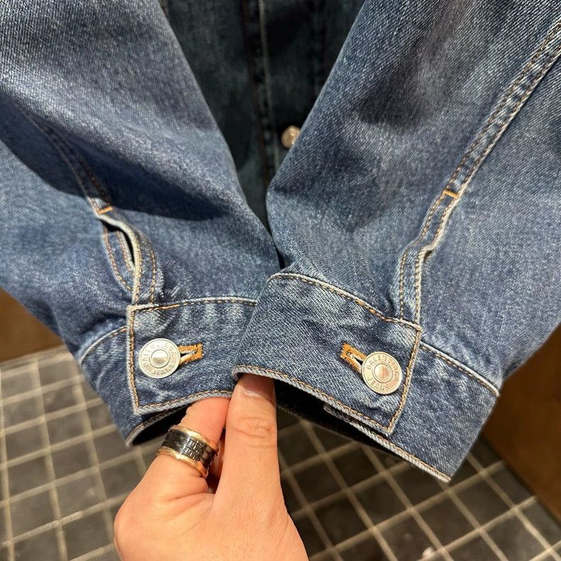 Balenciaga Balenciaga Blue jeans jacket with front and back letters Size US XXS / EU 40 - 3 Thumbnail