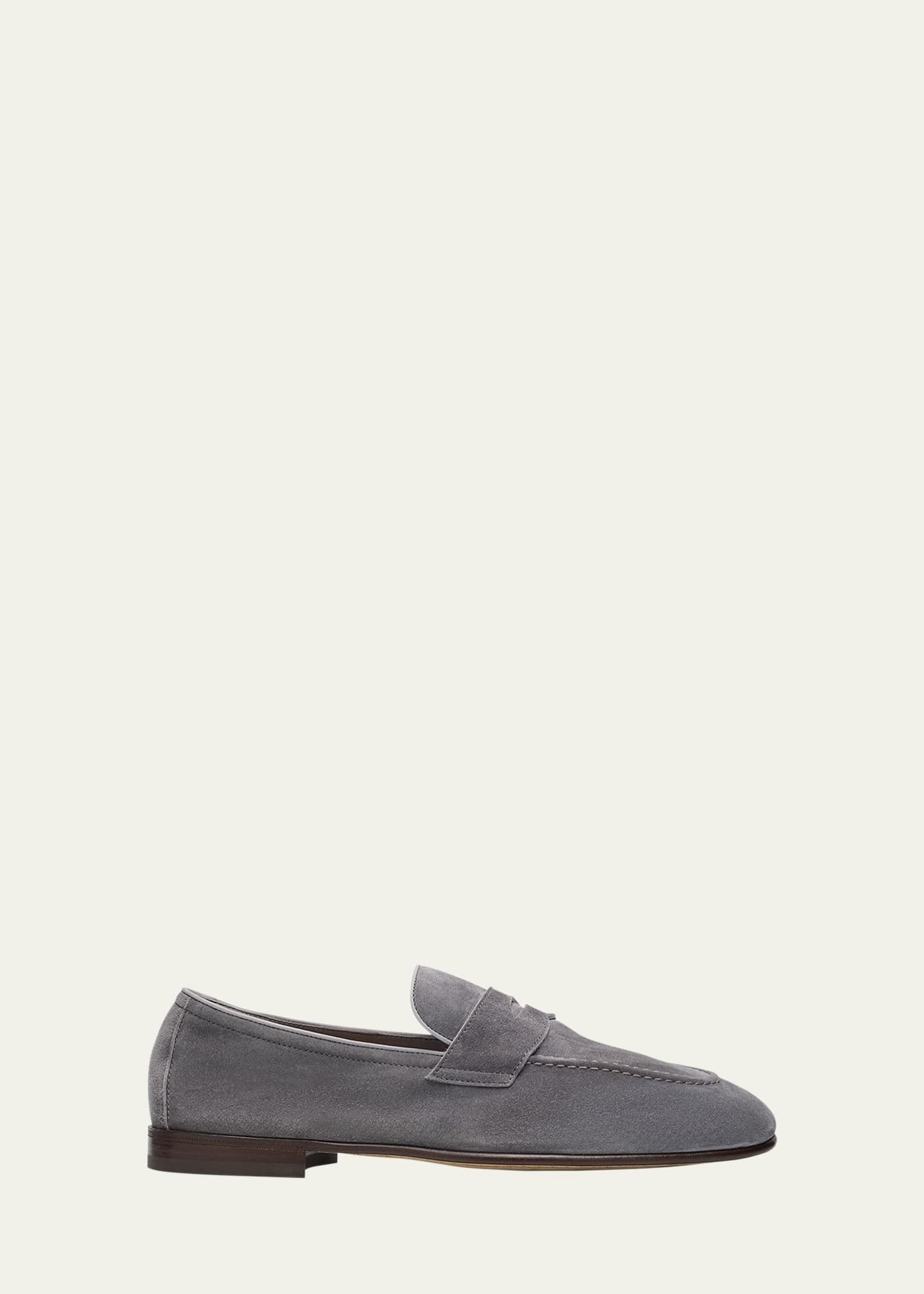 Brunello Cucinelli Suede Penny Loafers Size US 11.5 / EU 44-45 - 1 Thumbnail