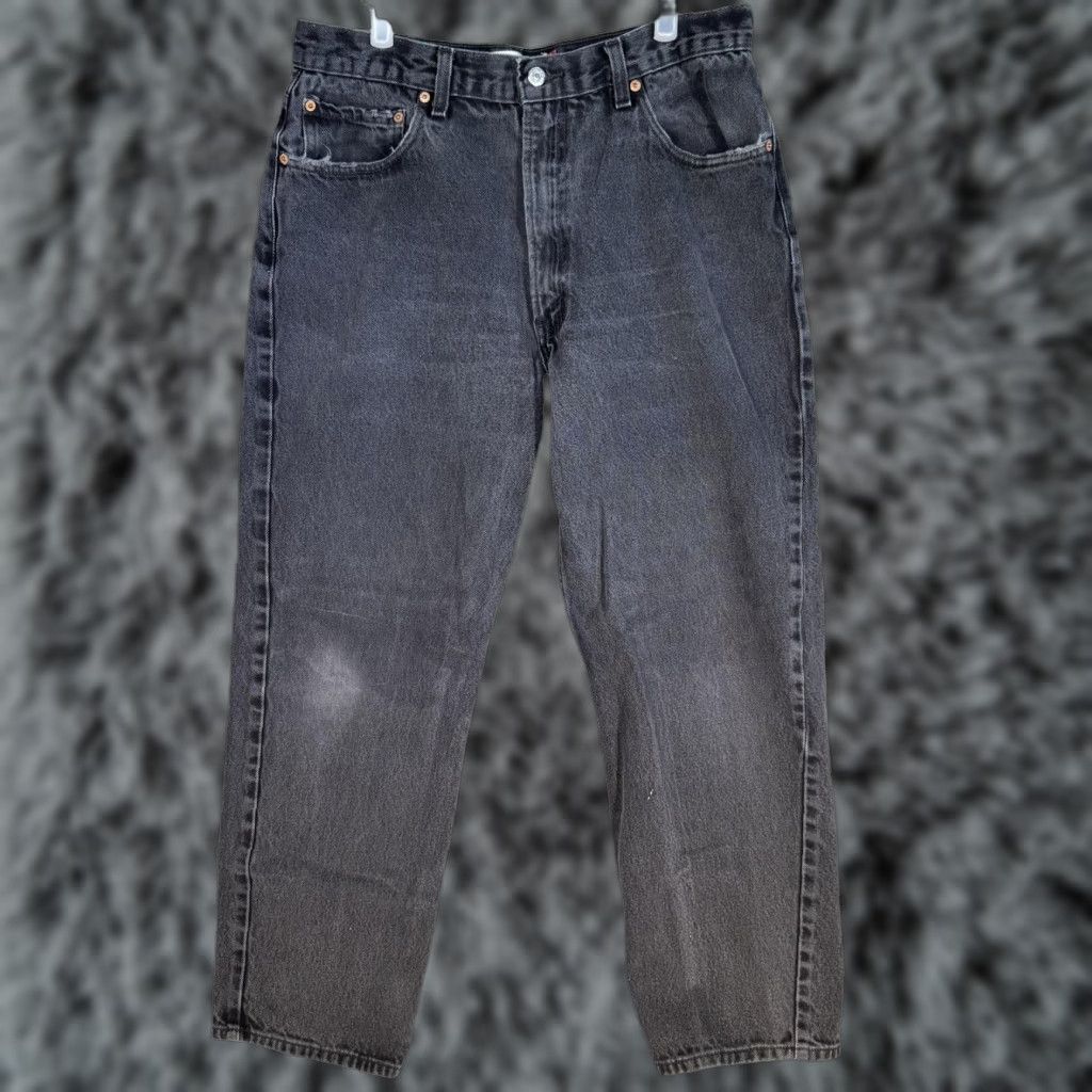 Levi's Levi's 550 Jeans Mens 36x30 Black Relaxed Fit Distressed Paint Vintage Y2K Style Jeans Size US 36 / EU 52 - 1 Thumbnail