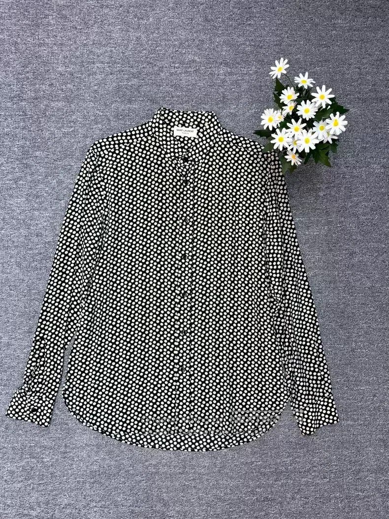 Saint Laurent Paris Saint Laurent Paris Black and White Big Polka Dot Mulberry Size US XXS / EU 40 - 1 Thumbnail