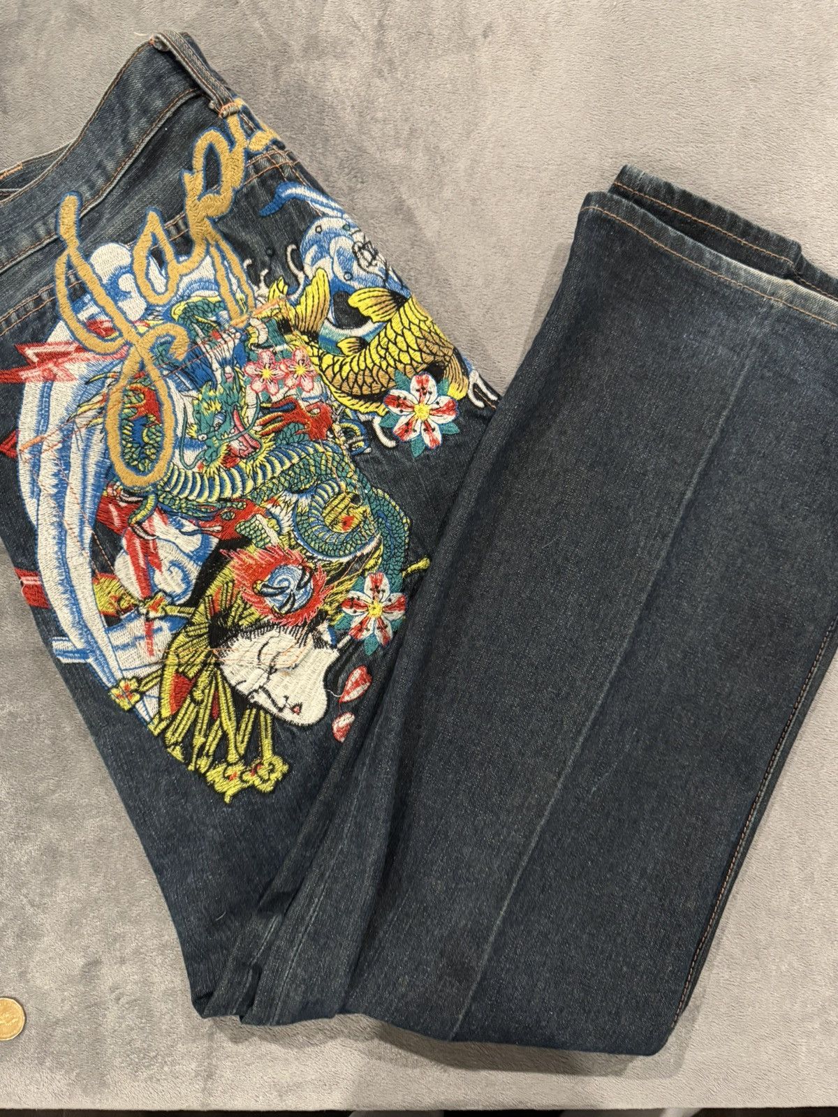 Ed Hardy Vintage Ed Hardy Embroidered Jeans Size US 36 / EU 52 - 3 Thumbnail