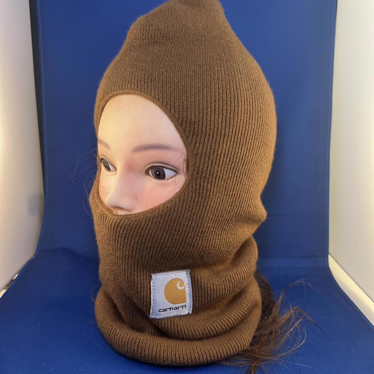 - New Carhartt Brown insulated face mask hat *NEW* embroidered-carhartt-knit-  main image 3