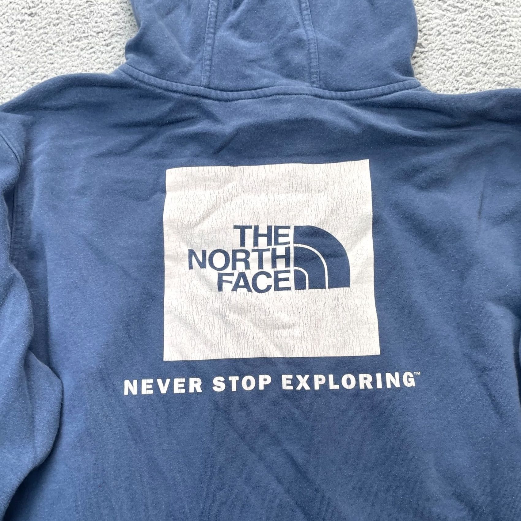 The North Face VINTAGE The North Face Hoodie Mens XL Blue Drawstring Hooded Graphic Print Pockets Crew Neck Regular Fit Seasonal Fall Winter Mens Size US XL / EU 56 / 4 - 6 Thumbnail