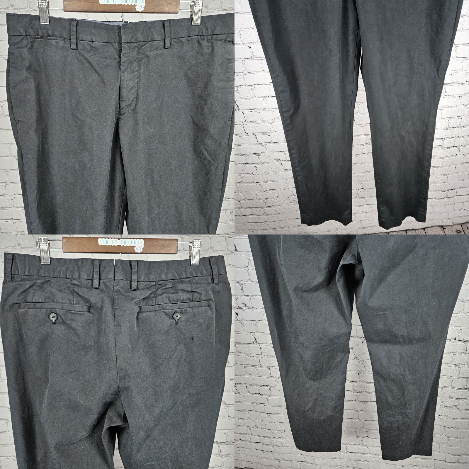 Bonobos Bonobos Black Chino Pants Athletic Stretch Flat Front 36x29 Regular Mens Size US 36 / EU 52 - 8 Thumbnail
