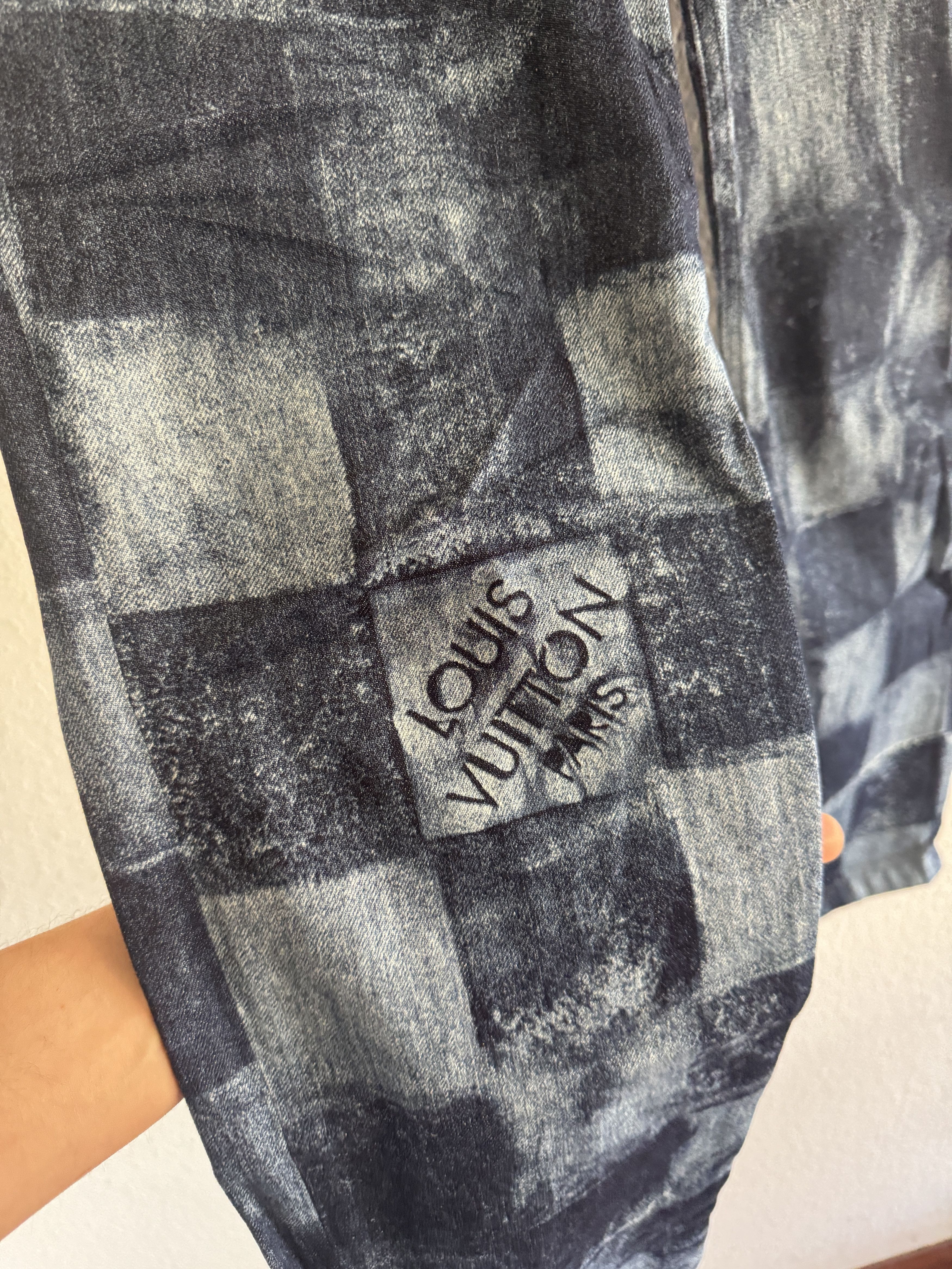 Louis Vuitton Louis Vuitton Salt Damier Print Denim Jeans Size US 36 / EU 52 - 4 Thumbnail