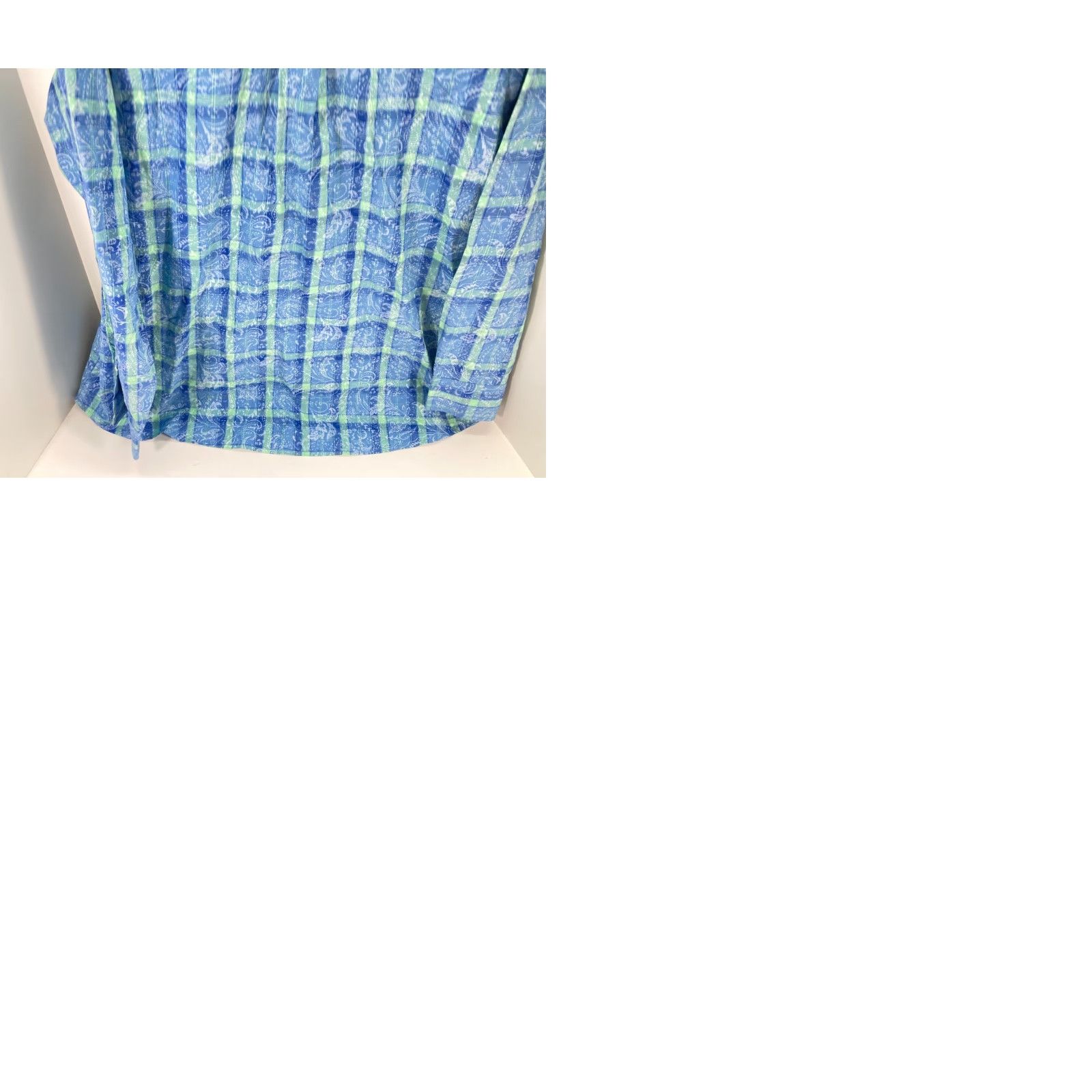 Wrangler Wrangler George Strait Button-Down Shirt Mens 2XL Blue Plaid Paisley Long Sleeve Size US XXL / EU 58 / 5 - 9 Thumbnail