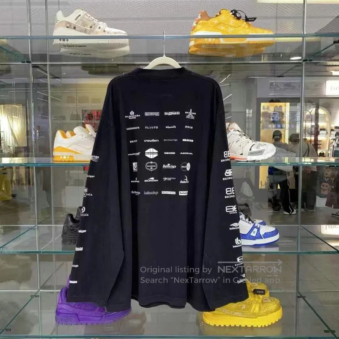 Balenciaga Balenciaga SS23 Multi Logo Black Long Sleeve. Size US M / EU 48-50 / 2 - 2 Thumbnail
