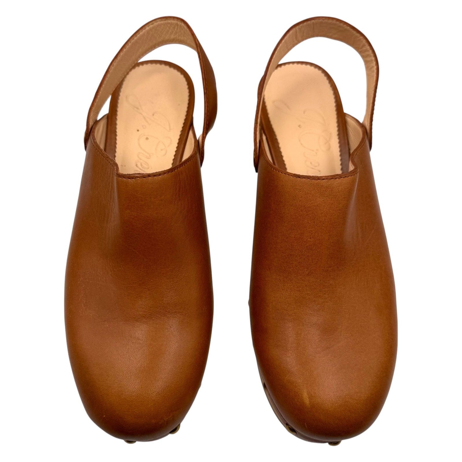 J.Crew J Crew Convertible Leather Clogs Wooden Heel Caramel 7 Size US 7 / IT 37 - 3 Thumbnail