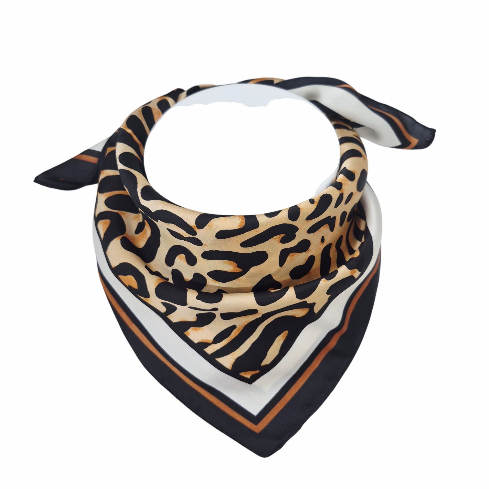 Other Luxury Cheetah Aninmal Print Silky Satin Soft Square Scarf M Size ONE SIZE - 2 Thumbnail