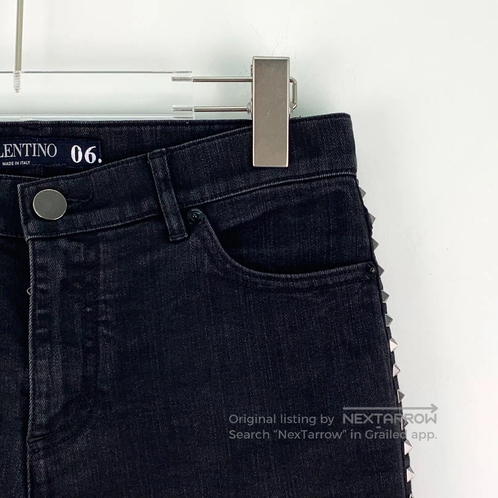 Valentino Valentino Black studded casual cotton long trousers| Size US 27 - 3 Thumbnail