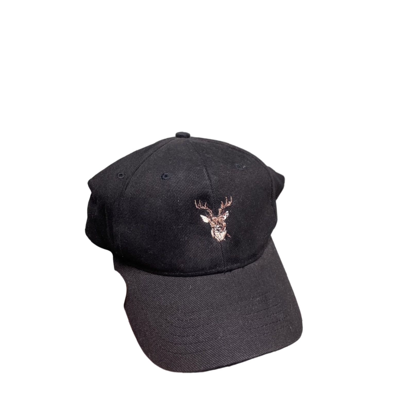 Anvil VINTAGE Anvil Buck Deer Hat Strapback Cap Cotton Black Daddy Dad Hunting EUC Mens Adjustable Cap Size ONE SIZE - 1 Thumbnail