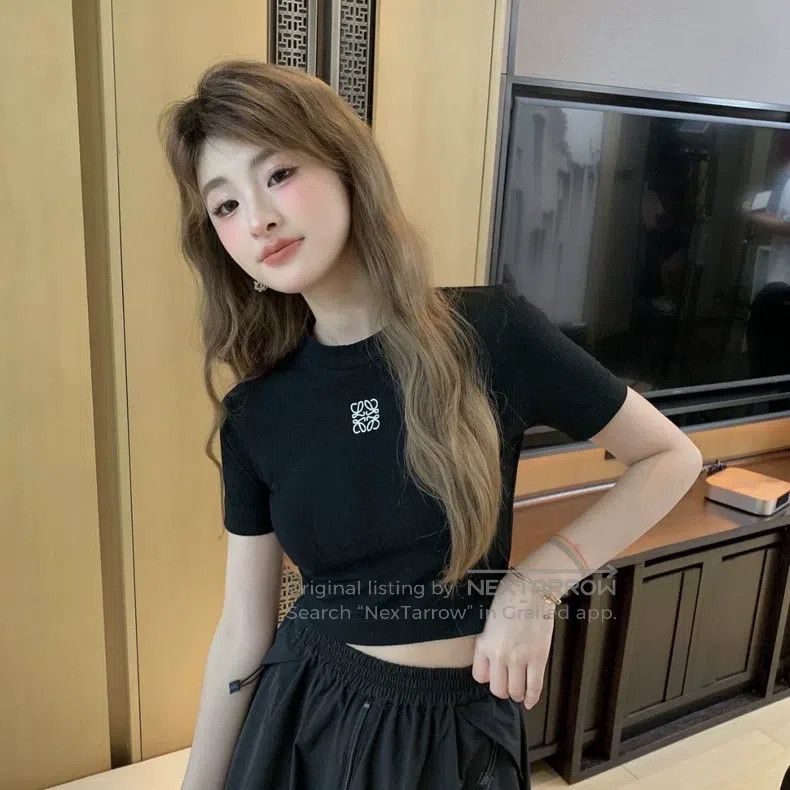 Loewe Loewe Black chest knitting logo short-sleeved Size XS / US 0-2 / IT 36-38 - 7 Thumbnail