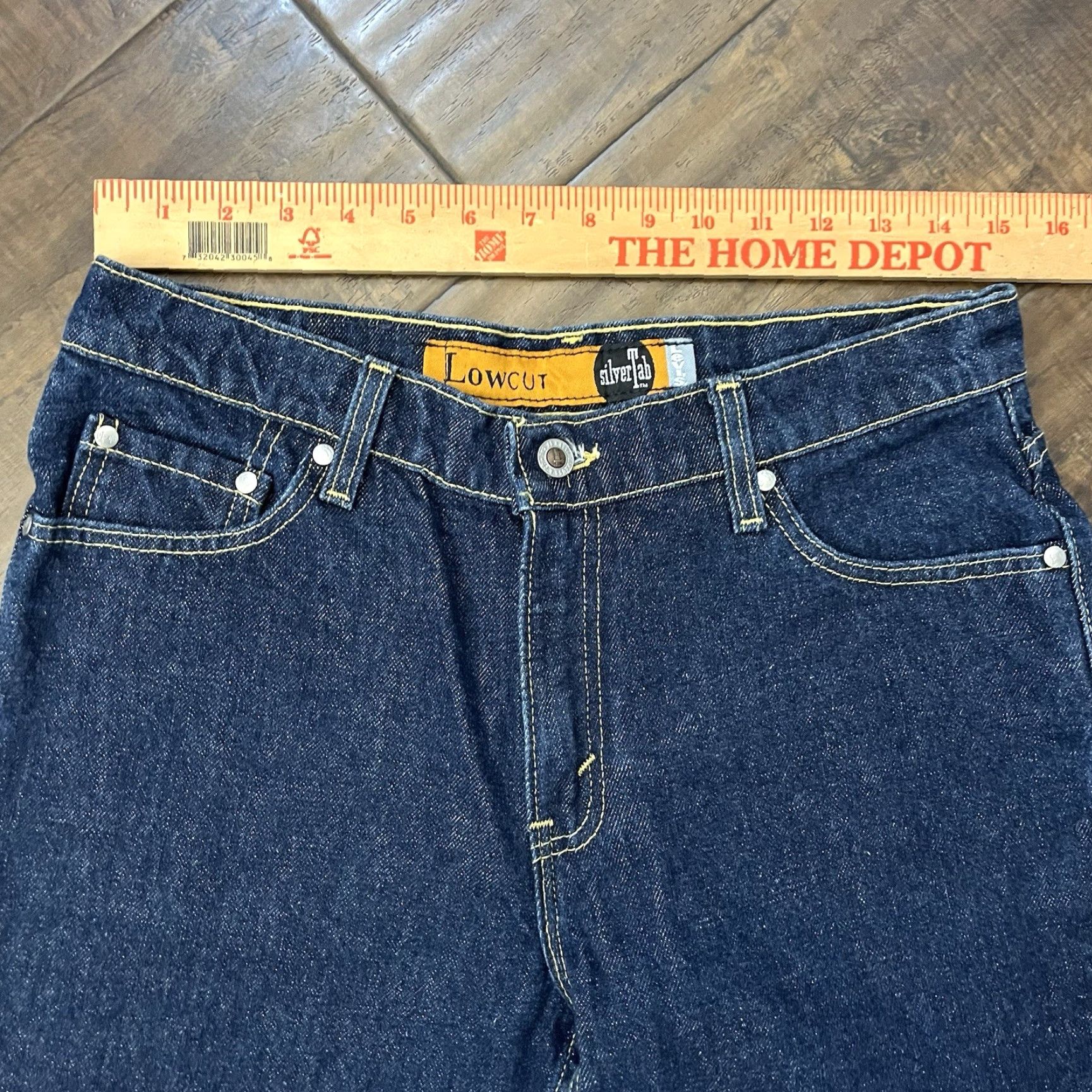 Denime VINTAGE Levi's SilverTab Denim Jeans Womens Medium 30 In Waist 31 In Inseam 90s Dark Blue Straight 665 USA Size 32" / US 10 / IT 46 - 3 Thumbnail