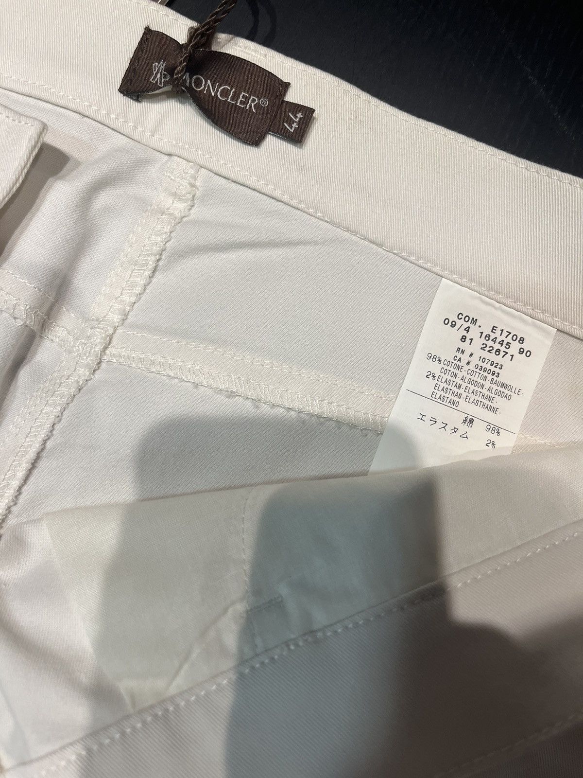 Moncler × Vintage Moncler Ladies’ White Cotton 1-Button Trouser Pants Y2K Size 30" / US 8 / IT 44 - 5 Thumbnail