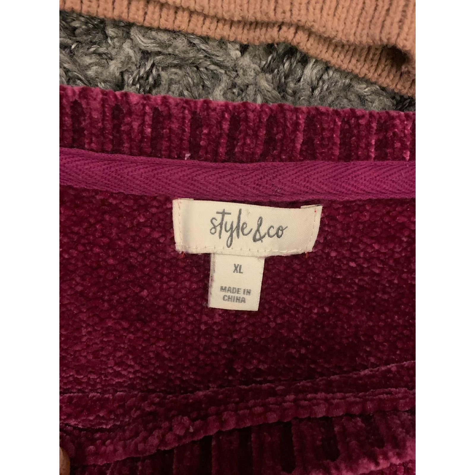 Other Y2K Purple/Burgundy Chunky Chenille Sweater Oversized M/L Size L / US 10 / IT 46 - 3 Thumbnail