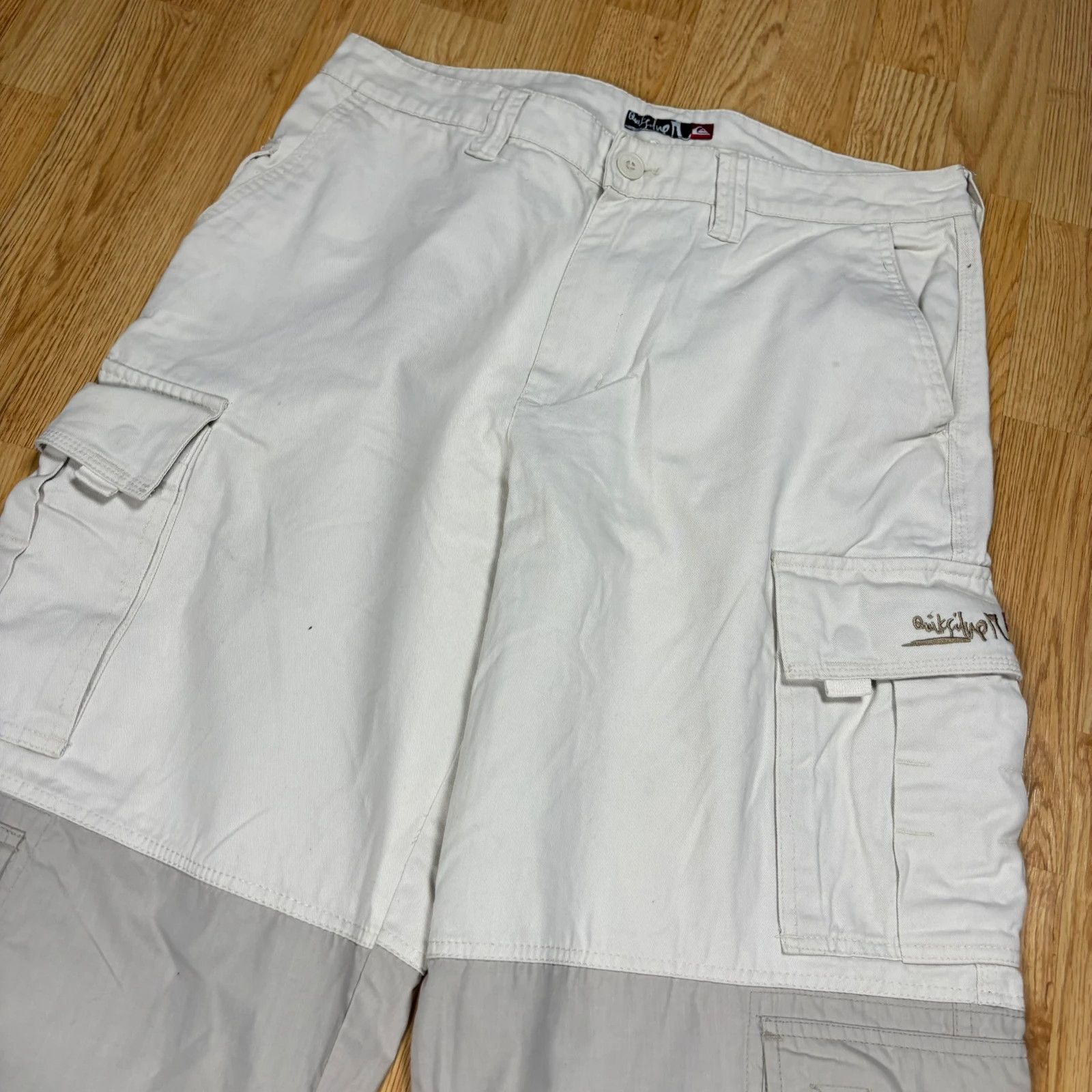 Japanese Brand Quiksilver Cargo Pants W32 Beige Size US 34 / EU 50 - 3 Thumbnail