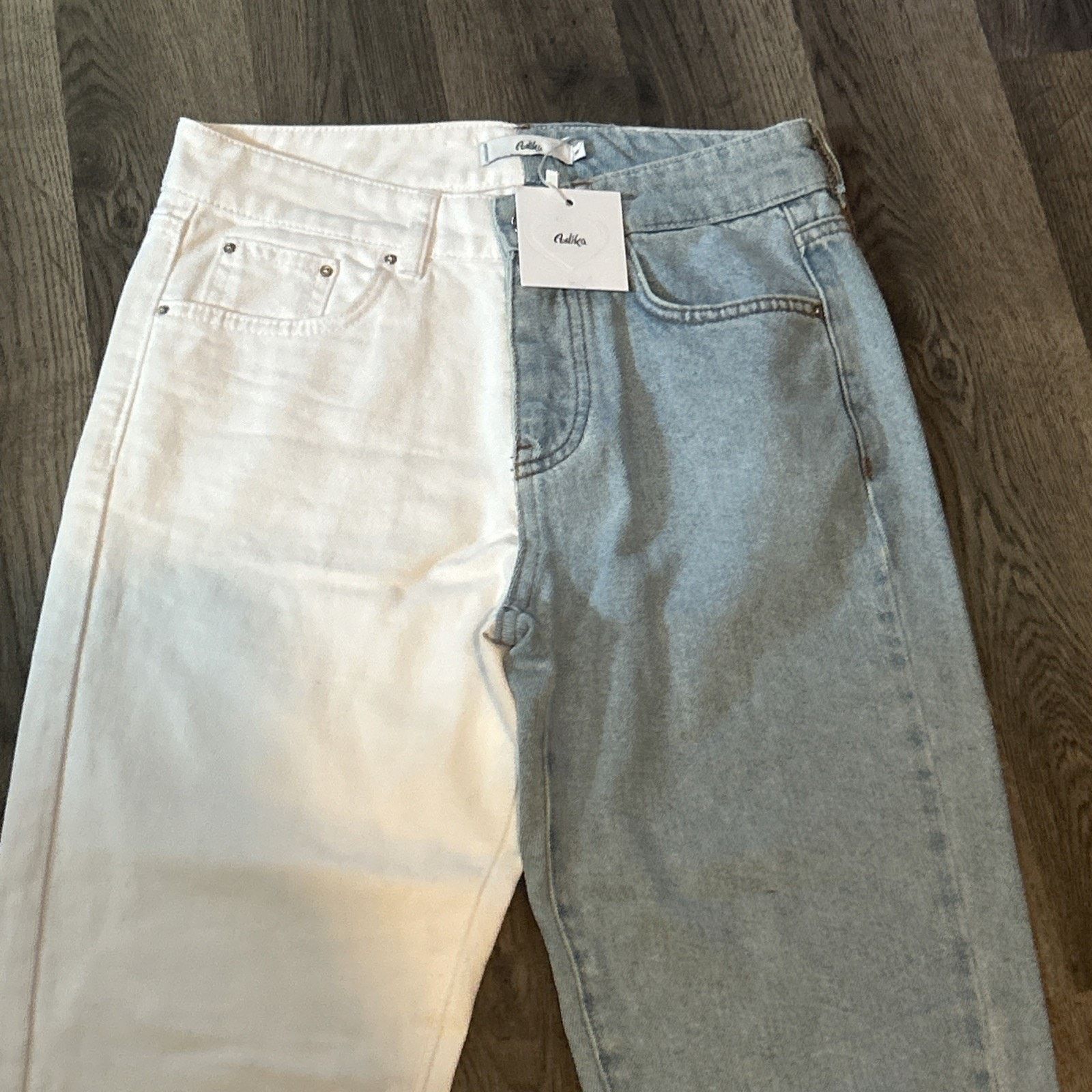 Other Adika Size Small Women’s Two Toned White & Denim Jeans New Size 26" / US 2 / IT 38 - 2 Thumbnail
