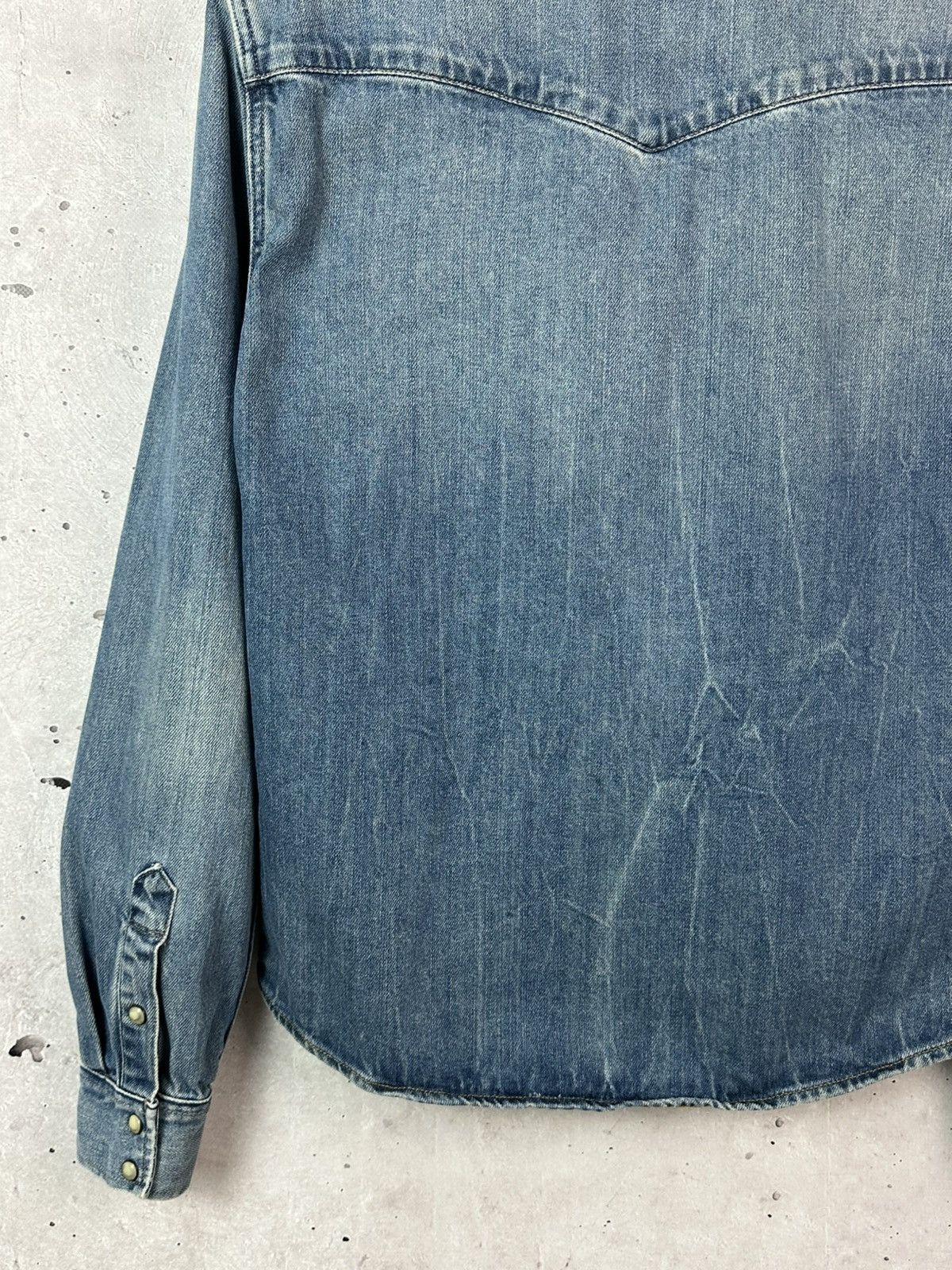 Allsaints AllSaints Bedford Blue Washed Cotton Long Sleeve Denim Shirt Size US M / EU 48-50 / 2 - 10 Thumbnail