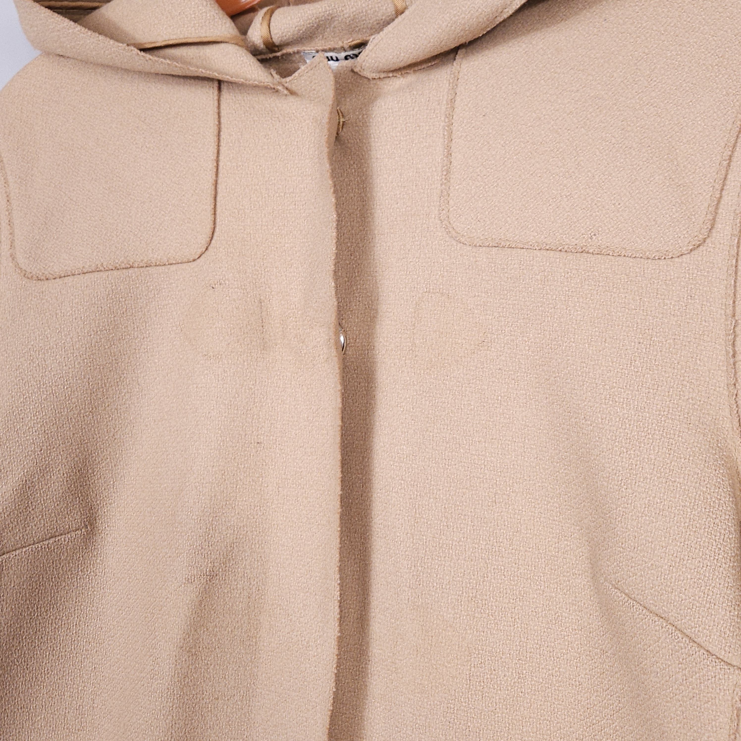 Miu Miu Miu Miu Duffle Coat Snaps Unlined Wool Hooded Camel Size M / US 6-8 / IT 42-44 - 5 Thumbnail