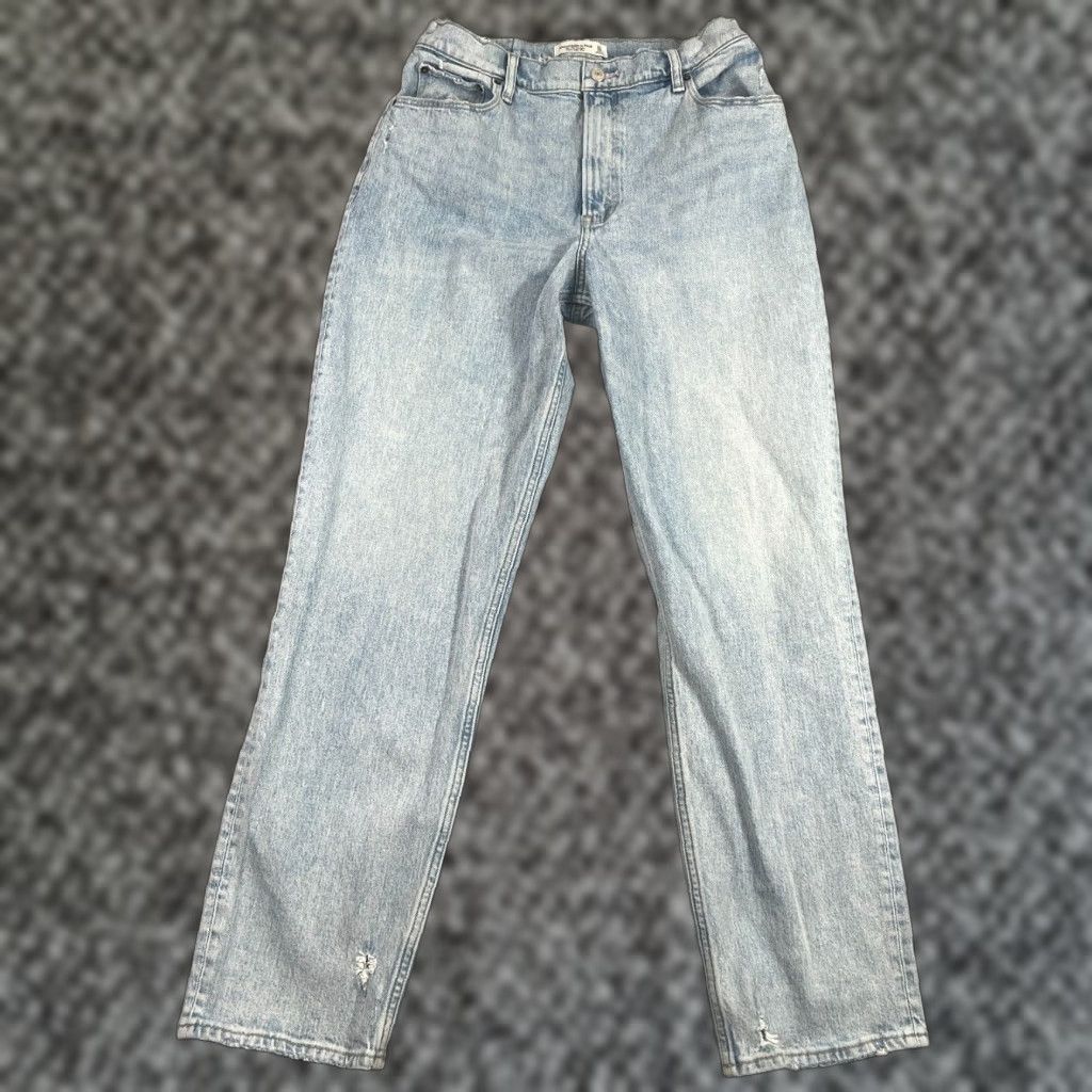 Abercrombie & Fitch VINTAGE Abercrombie & Fitch Women's Jeans 12 Straight High Rise Light Wash 90s Denim Stretch Size 32" / US 10 / IT 46 - 1 Thumbnail