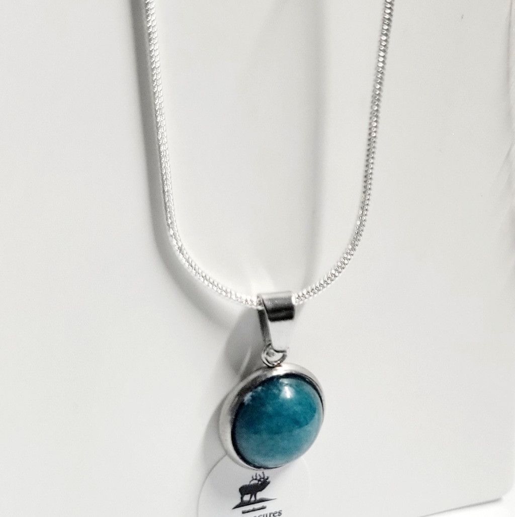 Handmade Natural Adventurine Crystal Pendant Sterling Silver Necklace Size ONE SIZE - 2 Thumbnail
