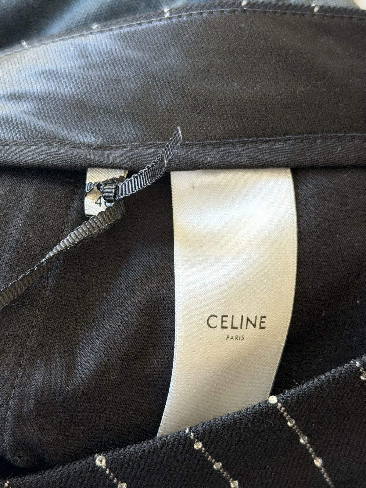 Celine $2450 Crystal Embellished Pinstripe Flared Wool Pants 48 Size US 32 / EU 48 - 9 Thumbnail