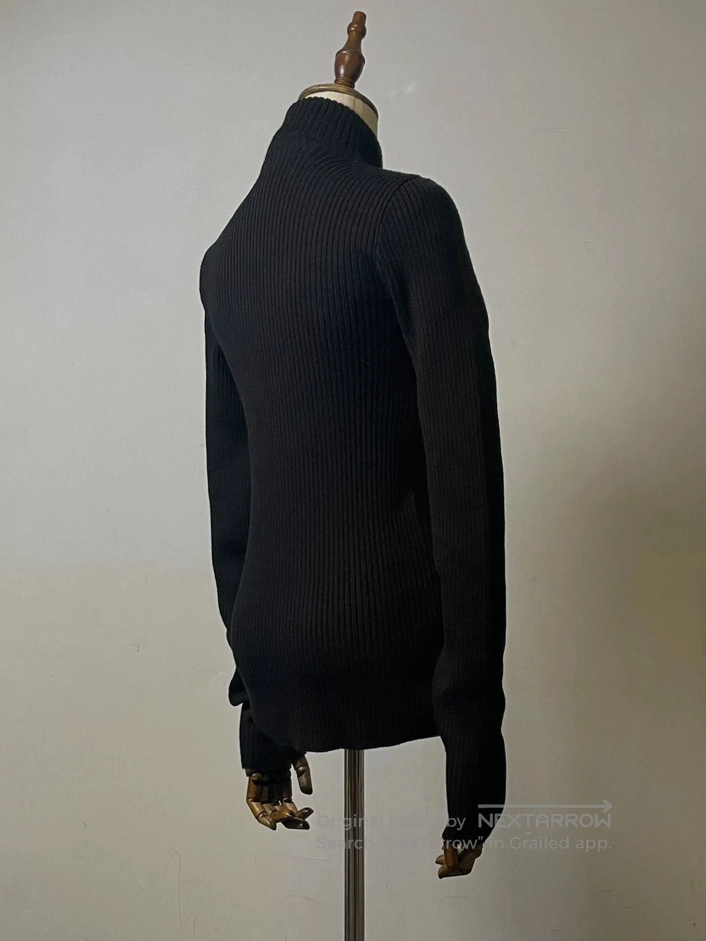 Dirk Bikkembergs Black Ribbed Turtleneck Sweater with Patch Details. Size US M / EU 48-50 / 2 - 4 Thumbnail