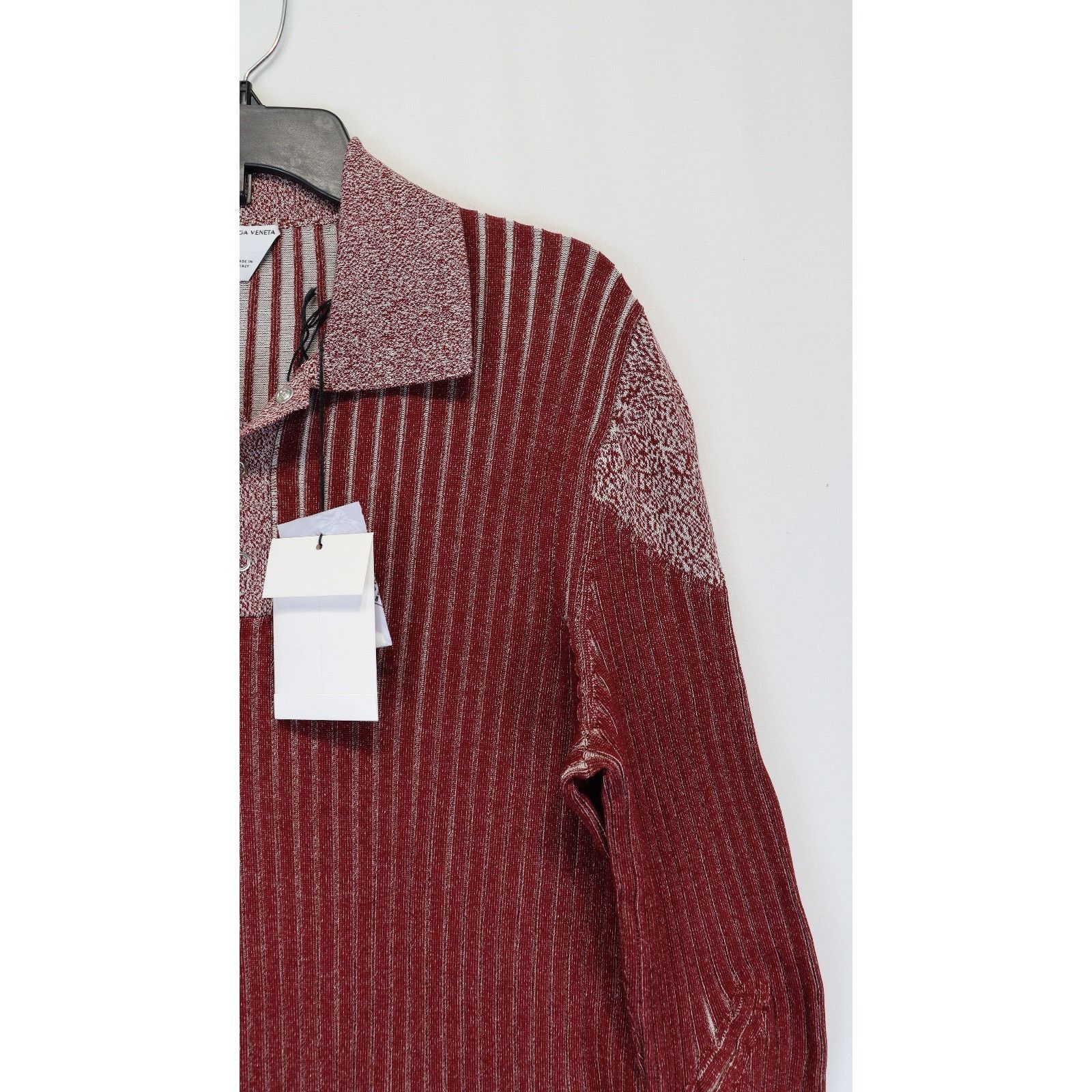 Bottega Veneta o1rshd1 Ribbed Polo Shirt in Burgundy Size US L / EU 52-54 / 3 - 6 Thumbnail