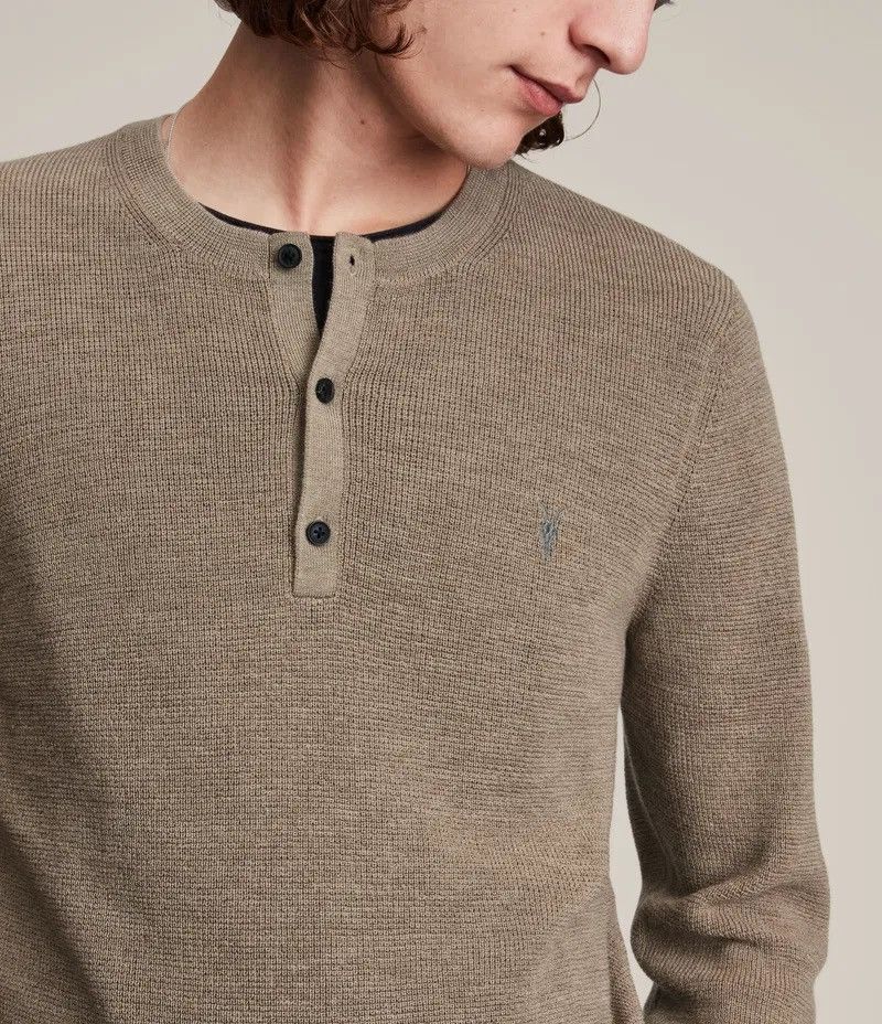 Allsaints Allsaints Merino Wool Ivar Henley Sweater Size US XS / EU 42 / 0 - 1 Thumbnail