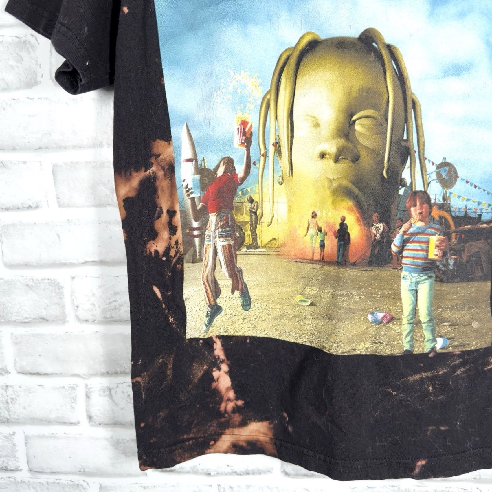 Vintage VINTAGE Alstyle Astro World Bleached Black Graphic Tee Mens Size M Size US M / EU 48-50 / 2 - 3 Thumbnail