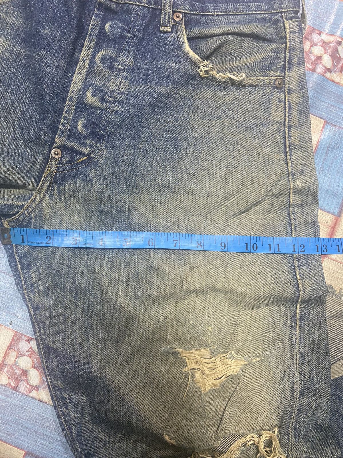 Levi's Levis BE 502 Button J22 Selvedge Distressed Denim Jeans Size US 34 / EU 50 - 22 Thumbnail