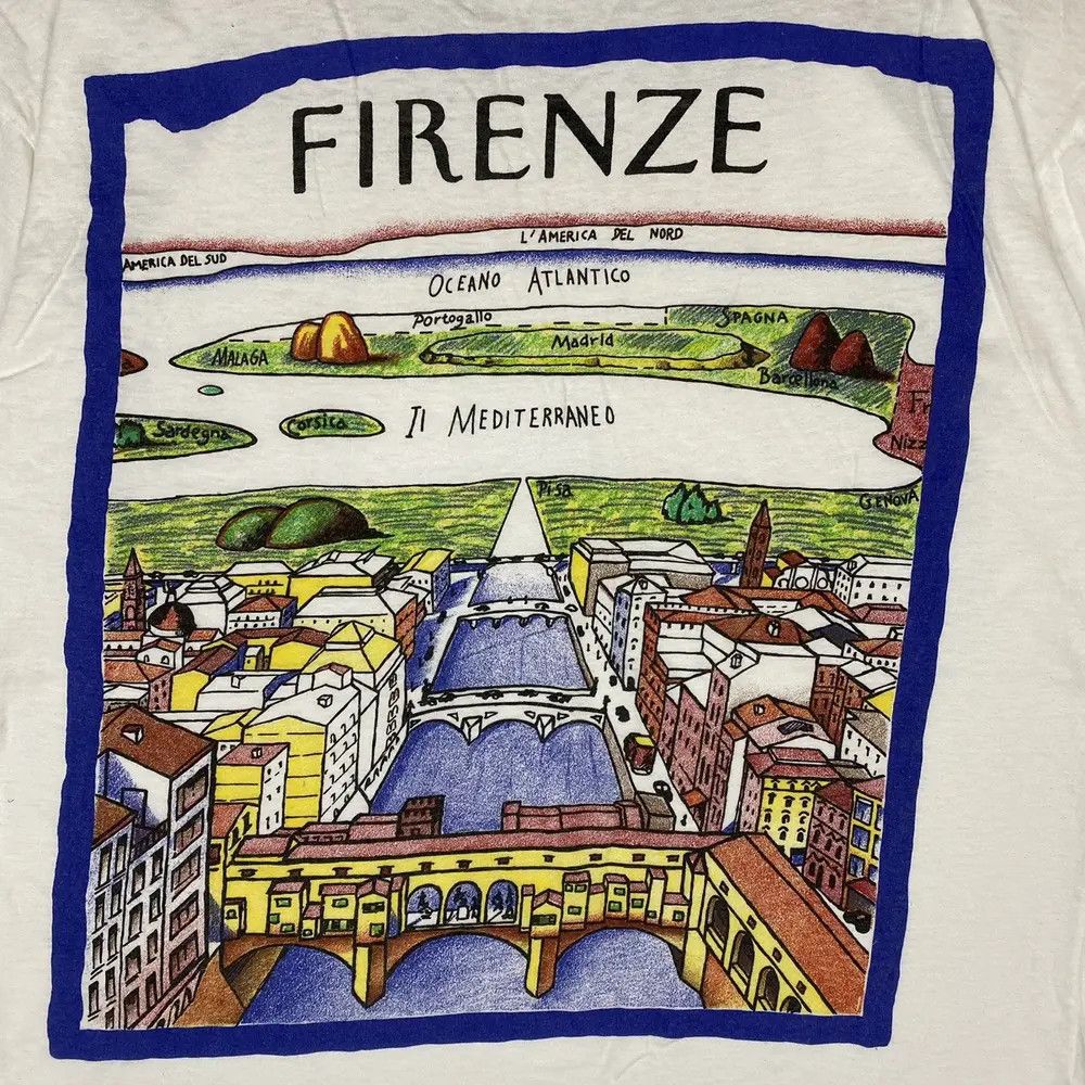 Vintage Vintage 80's The ART OF FIRENZE CITY Graphic Tee Size US M / EU 48-50 / 2 - 3 Thumbnail