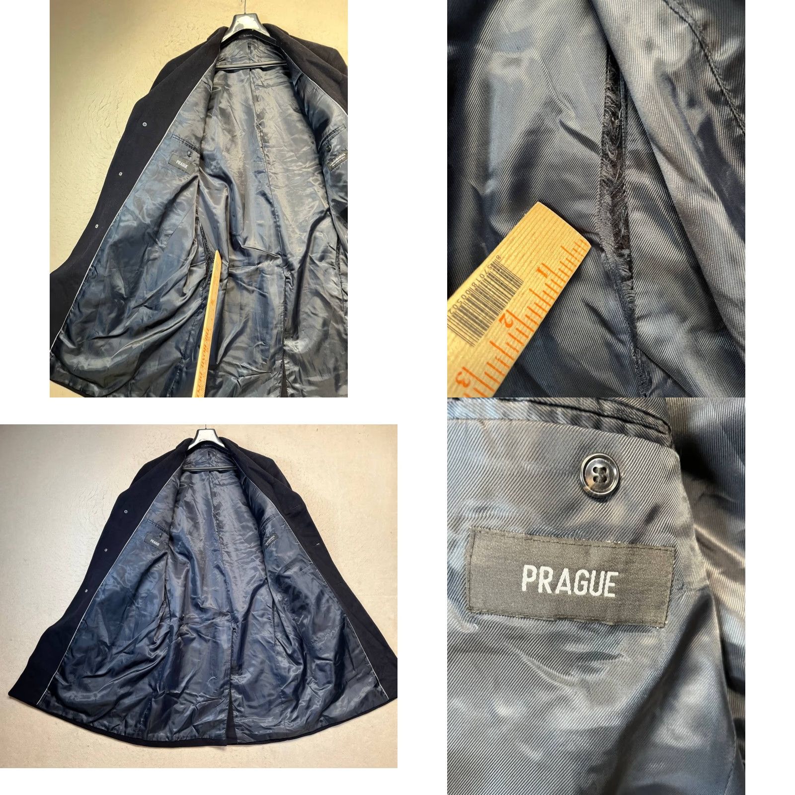 Vintage VINTAGE Prague Coat Black Long Overcoat 46R Wool Cashmere Blend Button Lined Pockets Men’s Formal Executive Holiday/Business Size US S / EU 44-46 / 1 - 8 Thumbnail