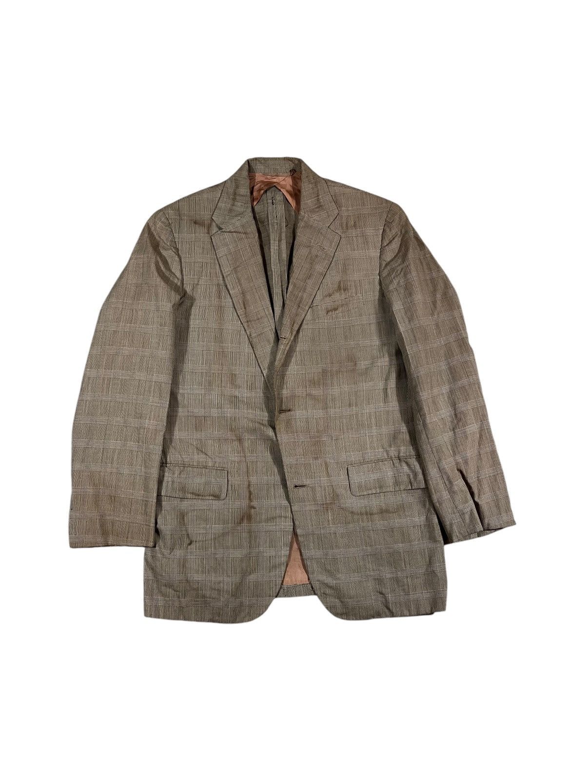Vintage Vintage 30s-40s Brown Wool Striped Suit Blazer Size 36R - 1 Thumbnail