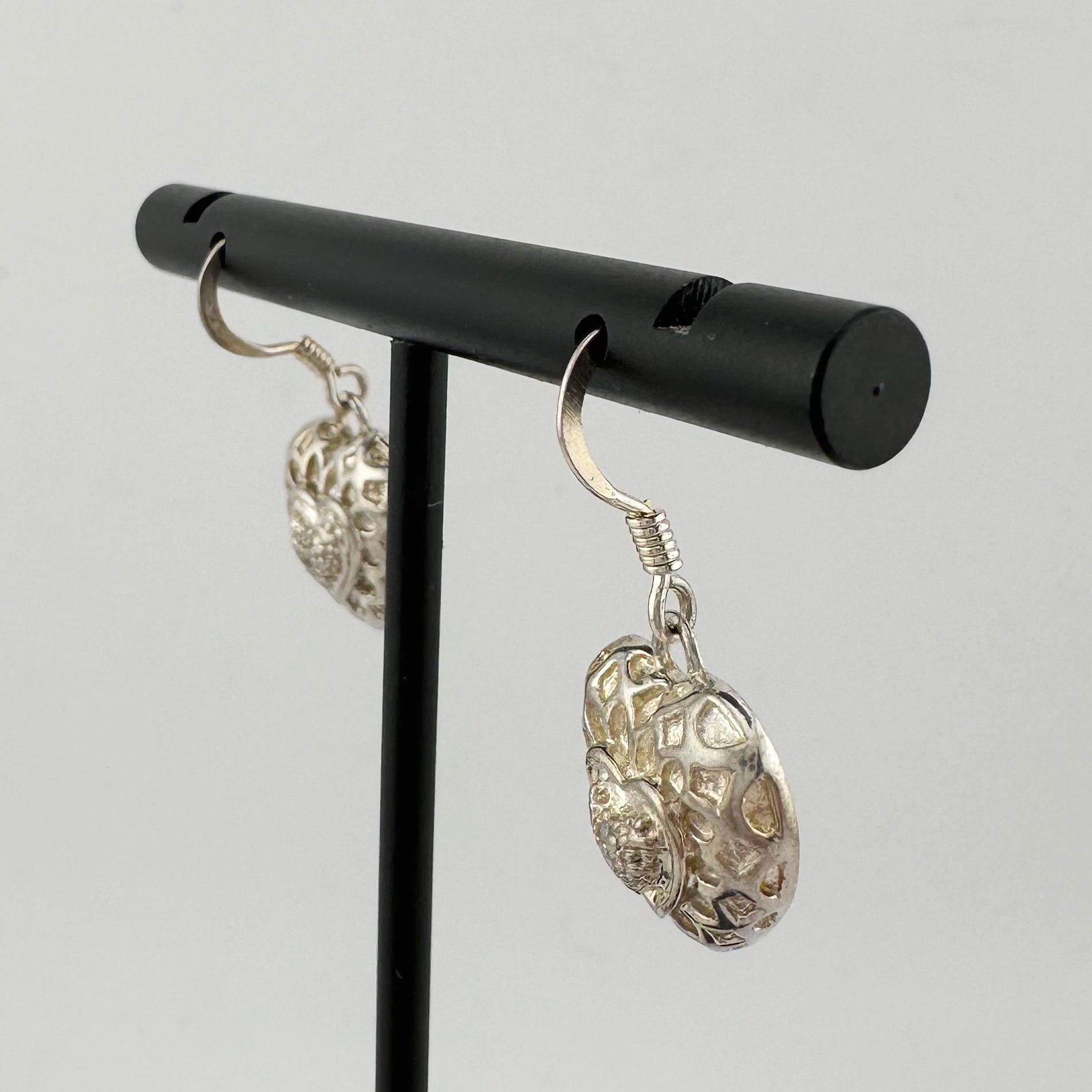 Other Sterling Silver Heart Dangle Earrings with Small Diamond Size ONE SIZE - 8 Thumbnail